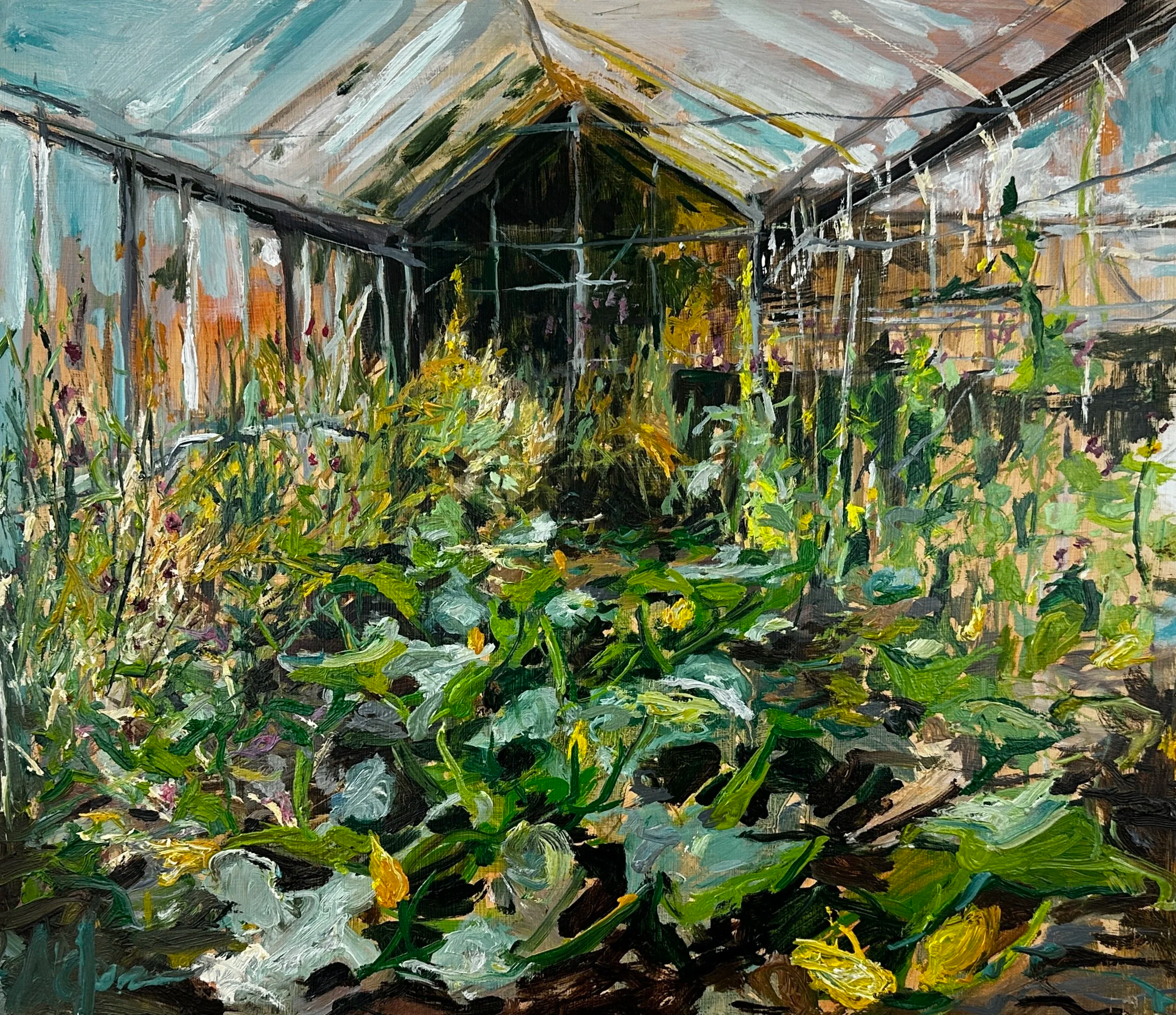 Zucchinis - Oil on panel - 46 x 40 cm