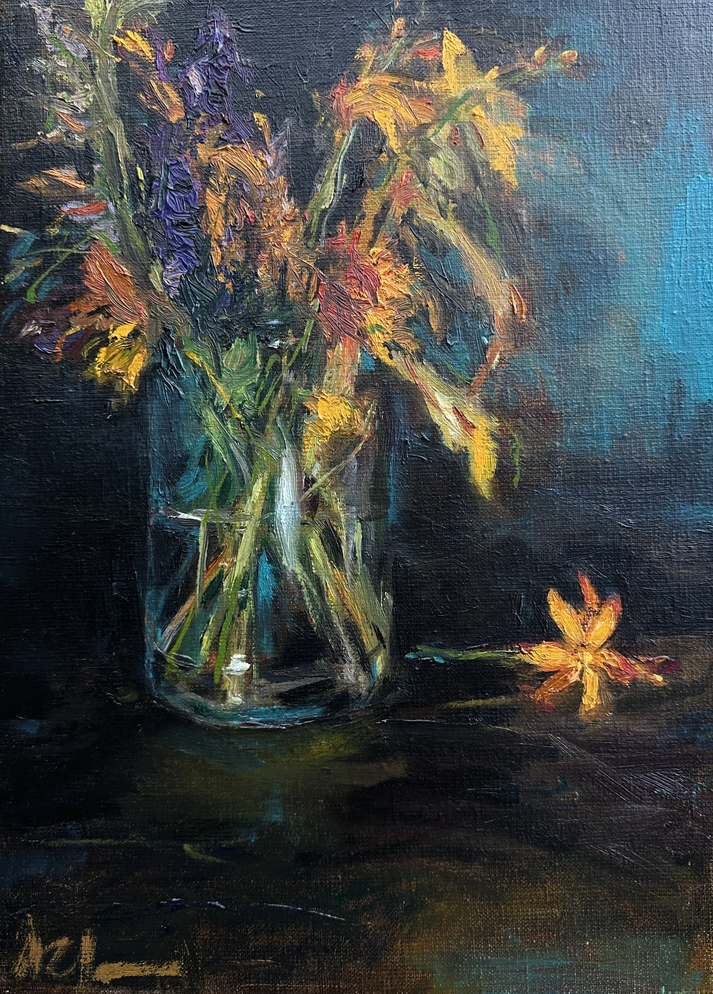 Garden Flowers - Oil on canvas - 24 x 30 cm