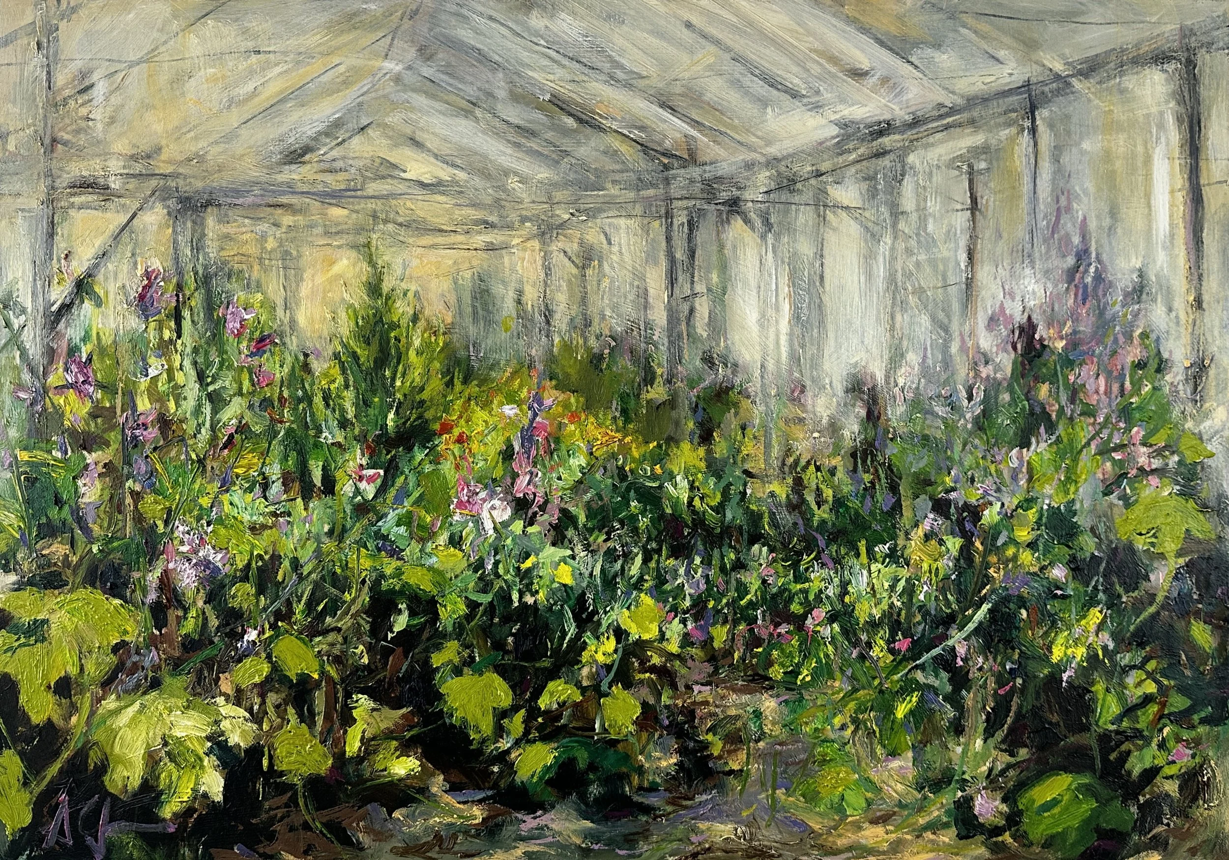 'Teasel in Market Garden' - Oil on panel 59x42cm - SOLD