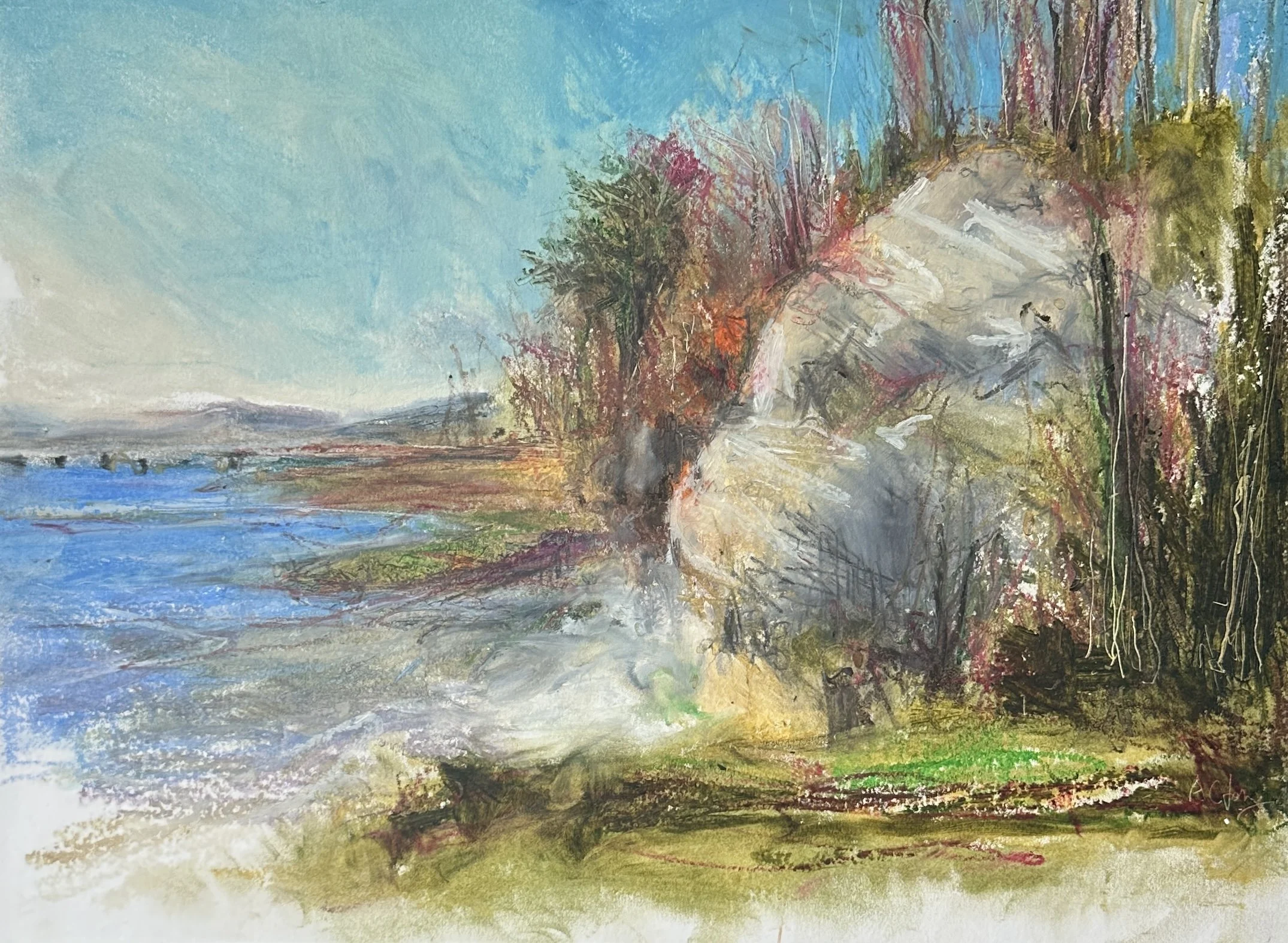 Arnside - Oil pastel - 40 x 30 cm
