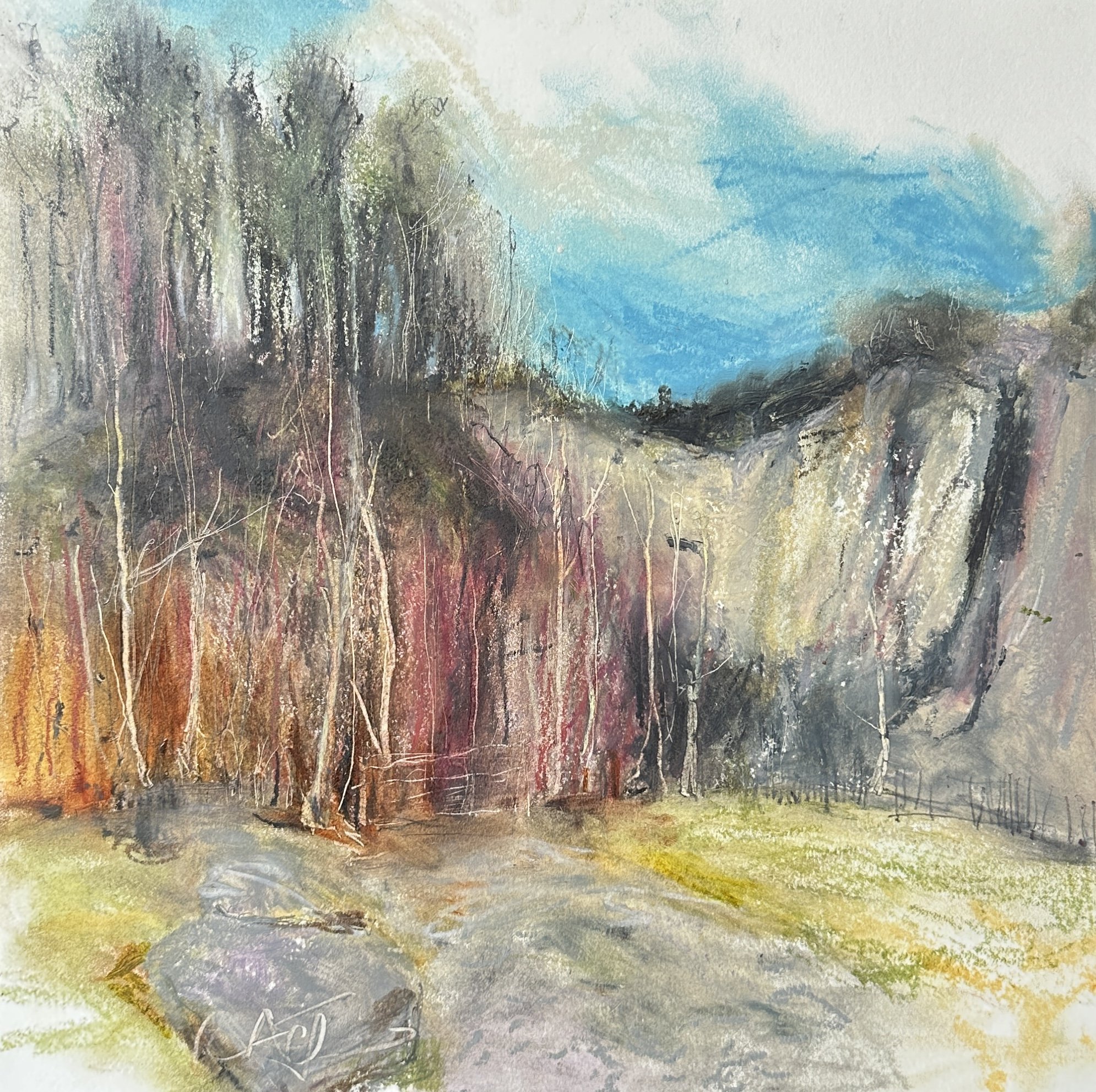 The Rookery - Oil pastel - 29 x 29 cm