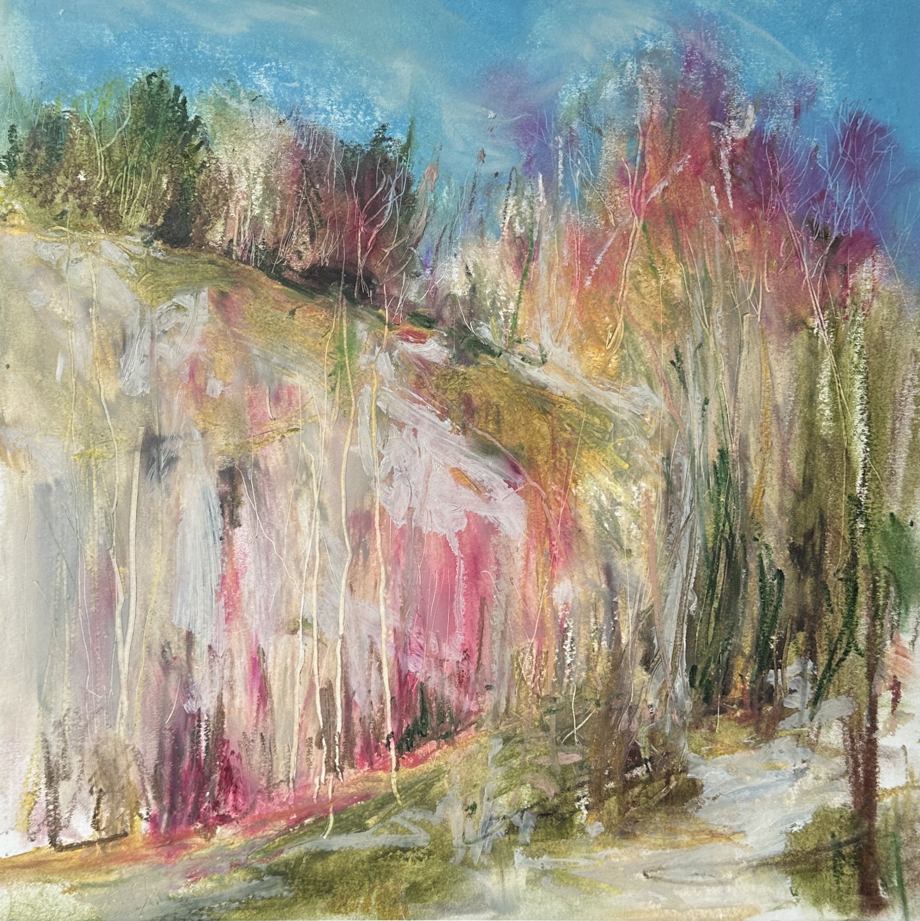 The Quarry - Oil pastel - 29 x 29 cm