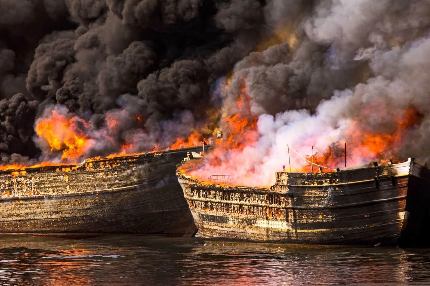 Captured from the Dubai Festival City waterfront using a Canon 5D Mark III and a 650mm lens, this rare image of Al Jaddaf was published as the lead news photograph in Gulf News. The image was also recognized among the Top 25 entries in the "Heat" cat
