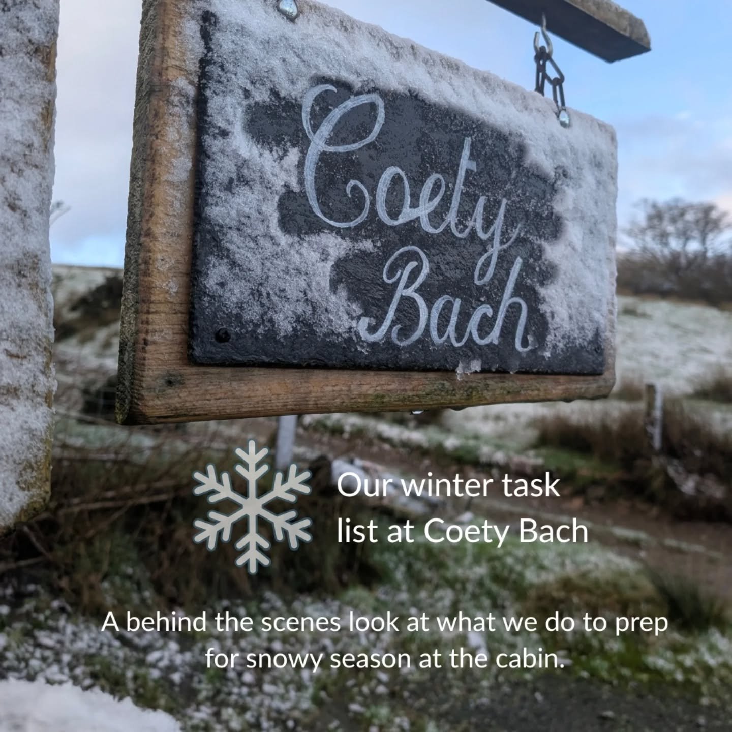 ❤️ Behind the scenes at Coety Bach. ❤️

As November draws to a close, here are a few of the things we&rsquo;ve been doing to get ready for the winter season. 

There&rsquo;s always plenty going on behind the scenes and we put a lot of care into keepi
