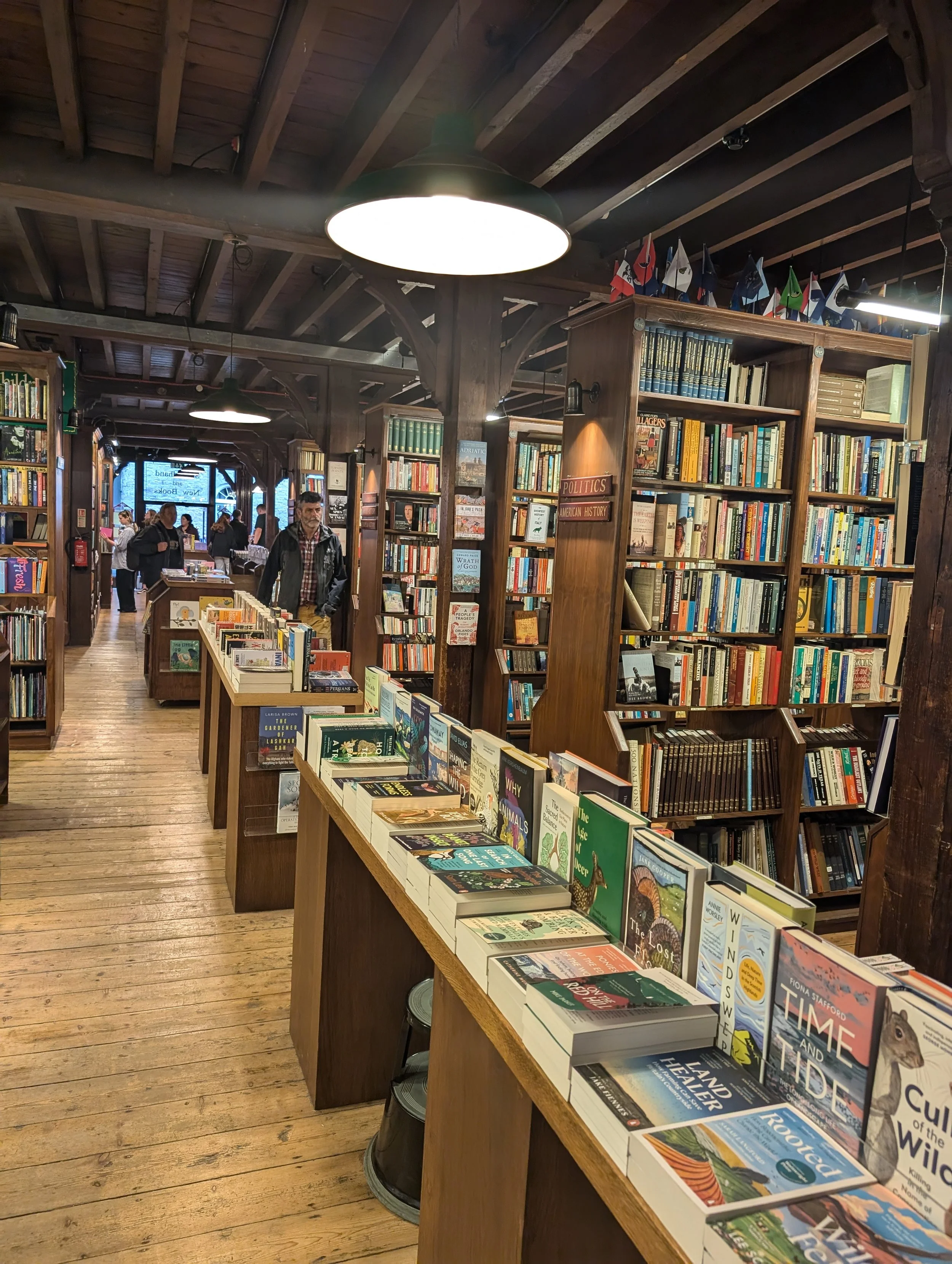 Traditional bookshop in Hay-on-Wye in Powys, a popular stop for visitors attending Hay Festival. Worlds oldest book shop Hay On Wye