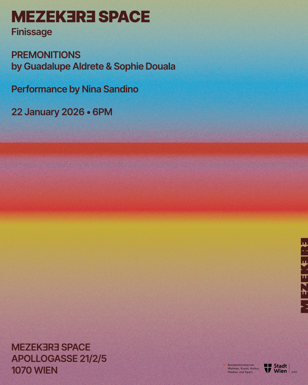 PREMONITIONS Finissage — Artist Talk w/Guadalupe  Aldrete &amp; Sophie Douala —Performance w/Nina Sandino