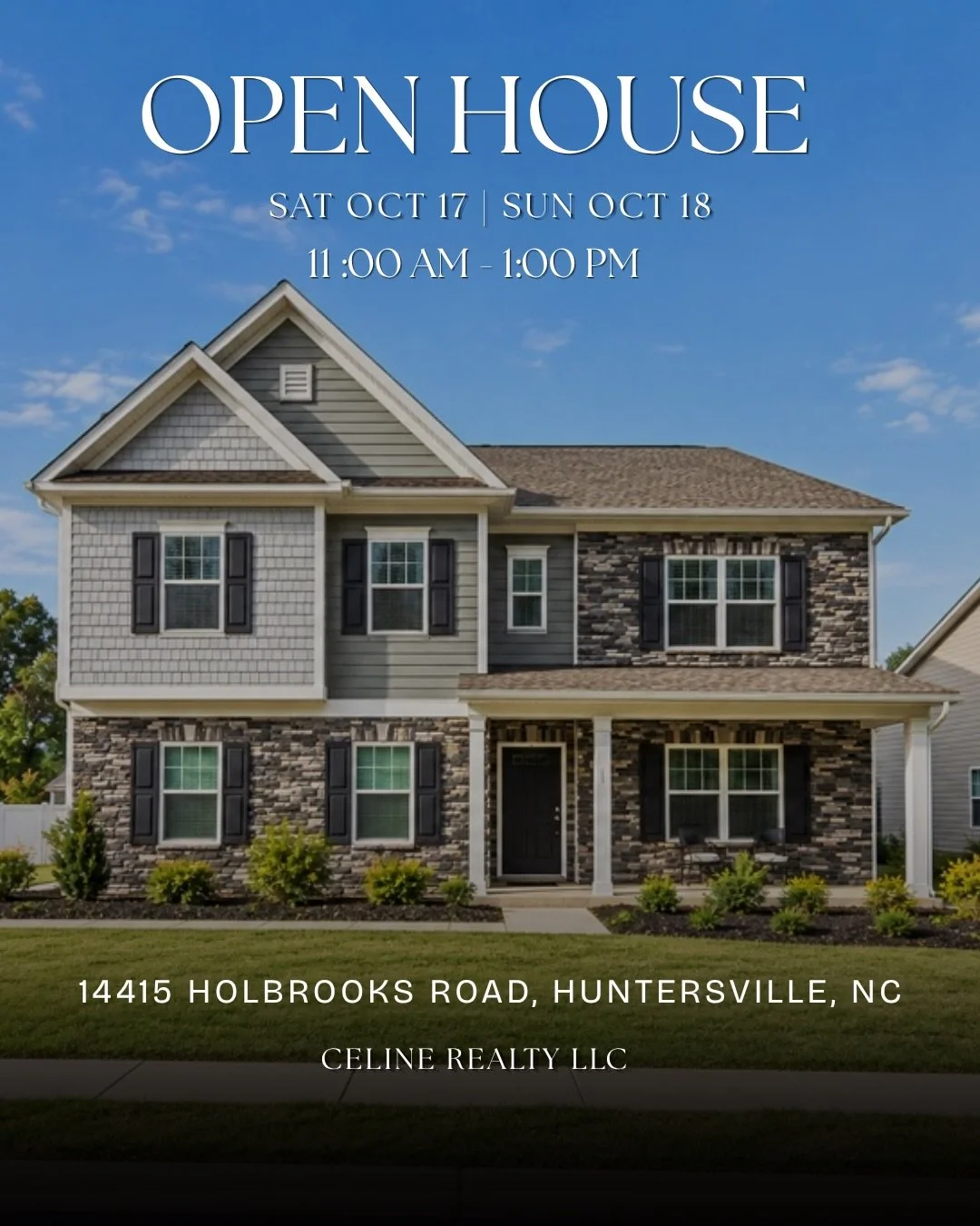 𝐎𝐩𝐞𝐧 𝐇𝐨𝐮𝐬𝐞 | 𝐇𝐮𝐧𝐭𝐞𝐫𝐬𝐯𝐢𝐥𝐥𝐞, 𝐍𝐂 🏡

Join us this weekend to tour this beautifully maintained home in Vermillion featuring nearly half an acre, a spacious primary suite, and a covered patio perfect for entertaining.

📍 14415 Holb