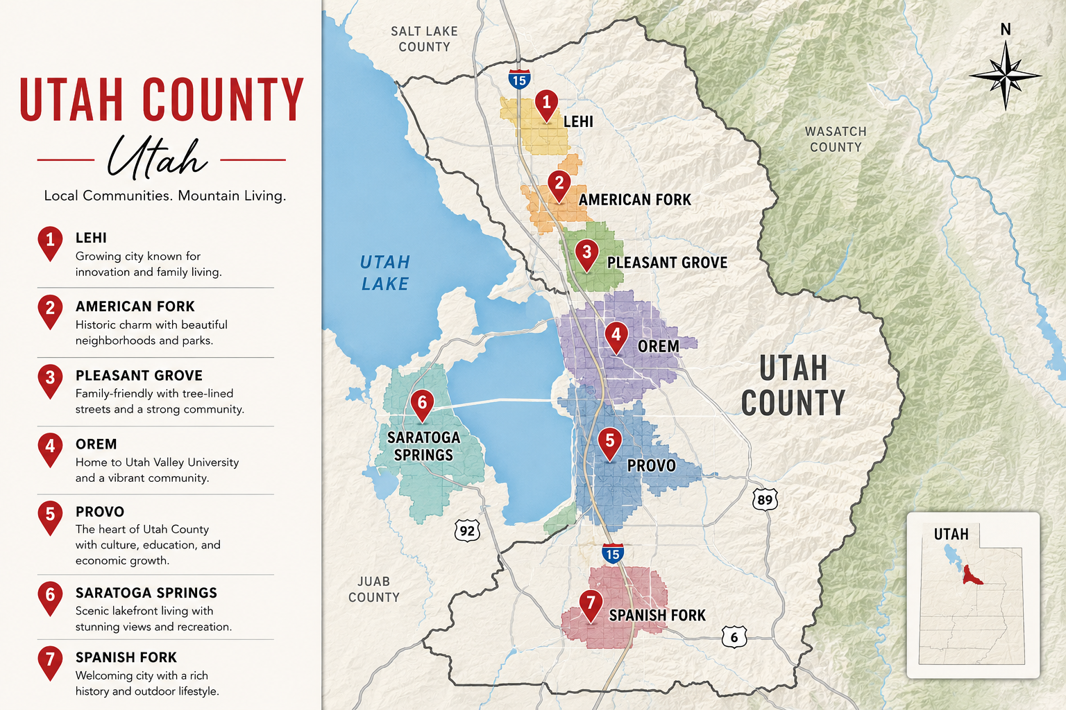 Utah County Map