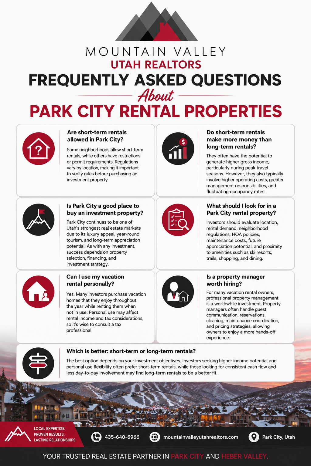 Park City Rental FAQ