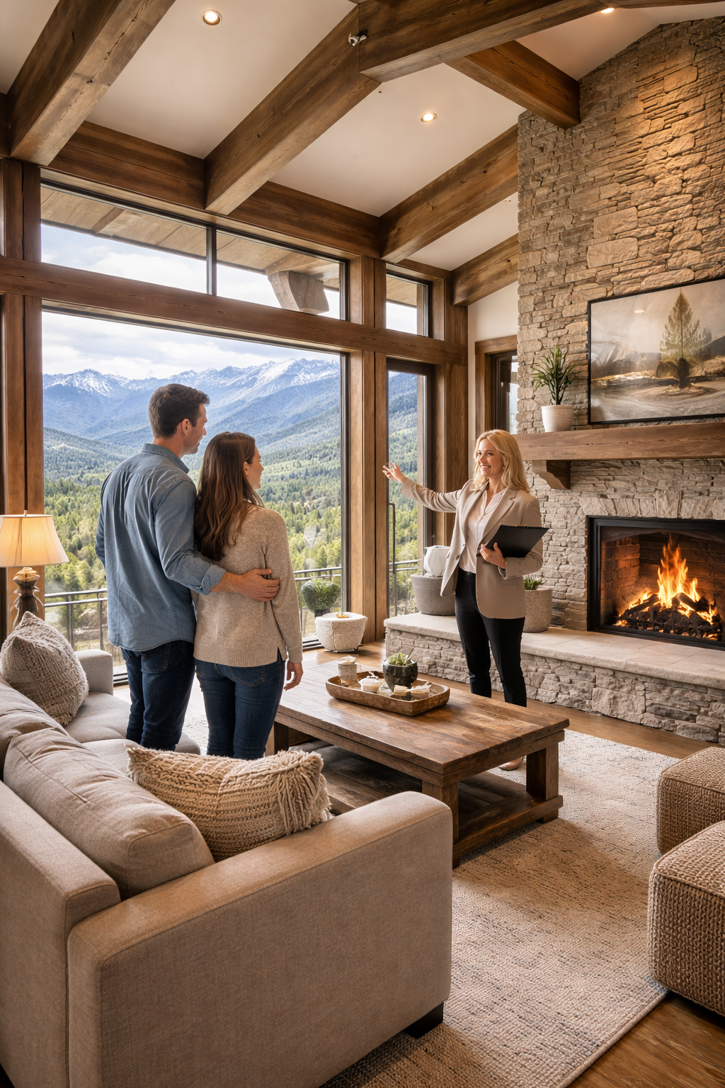 Couple touring a Park City Home