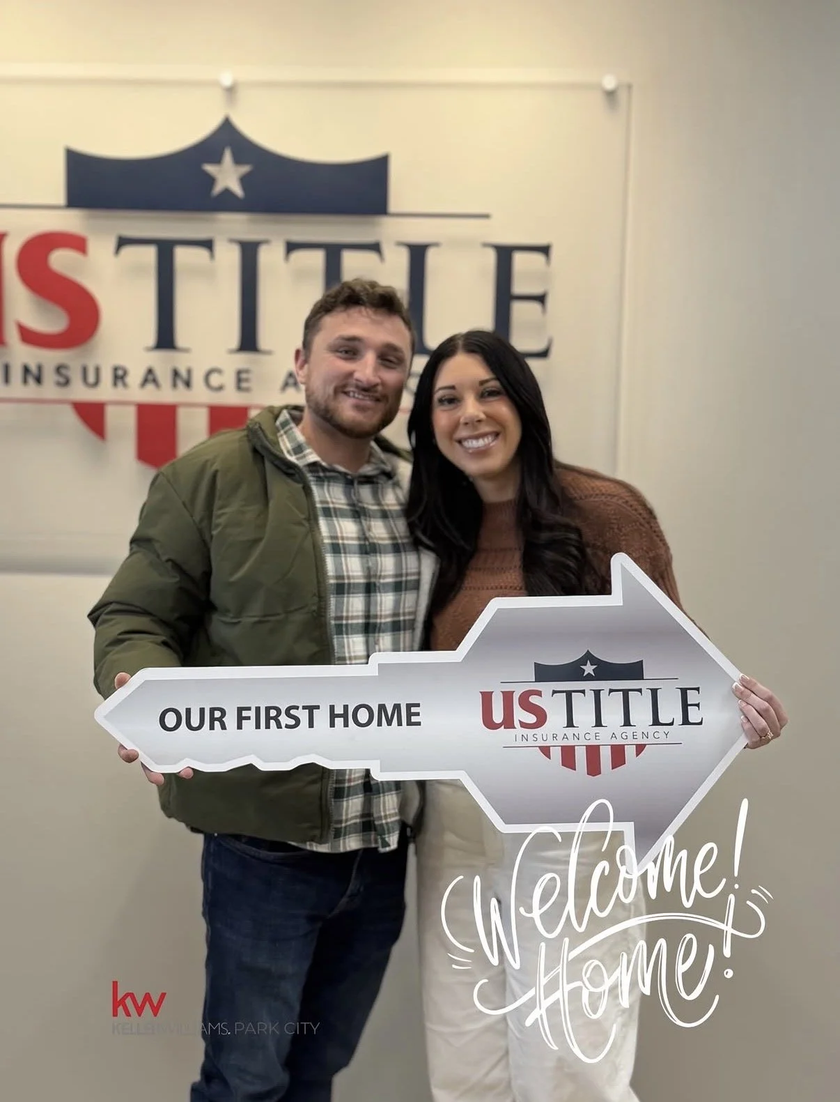 Couple closing on a home