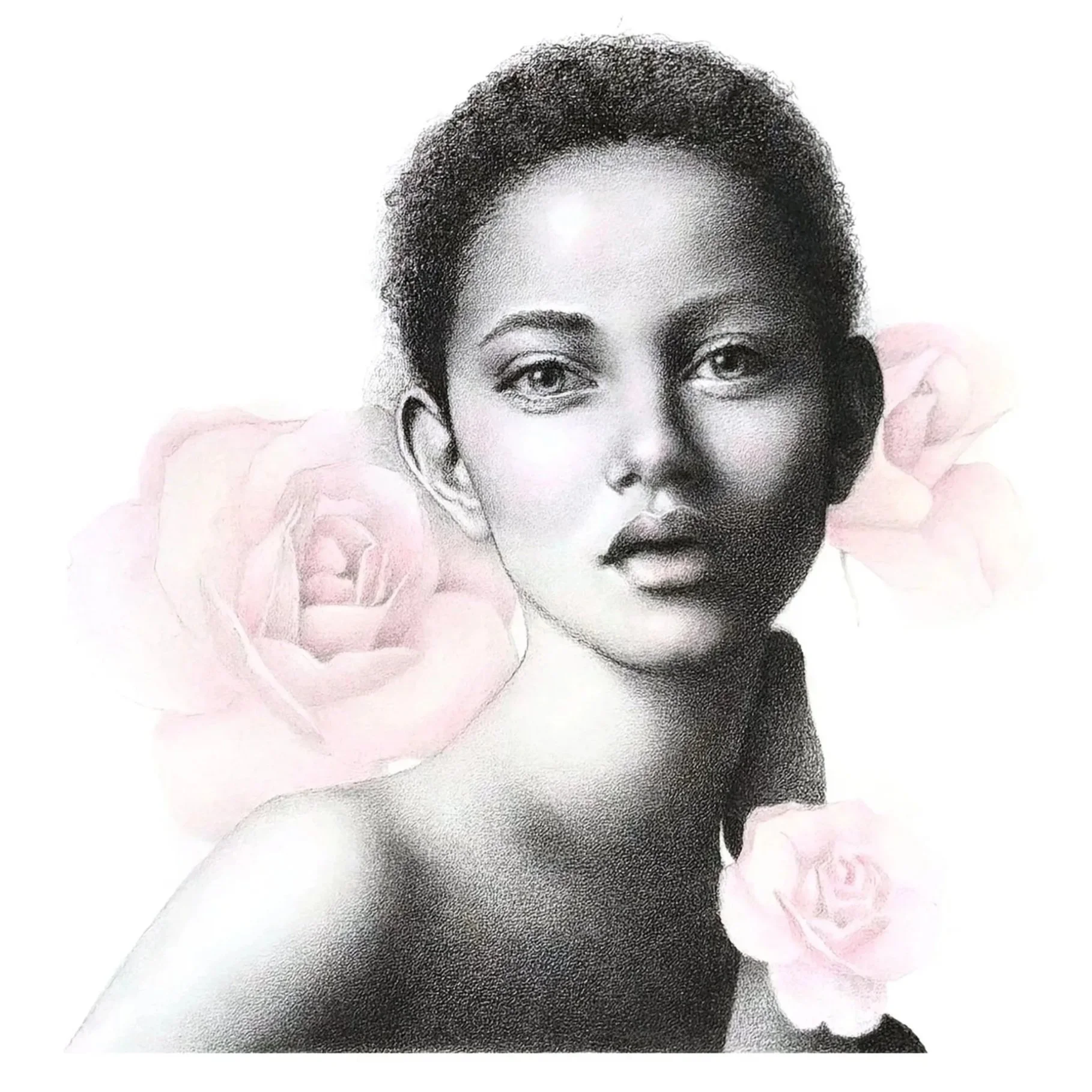 Becoming Flora (charcoal and watercolour pencil on paper)