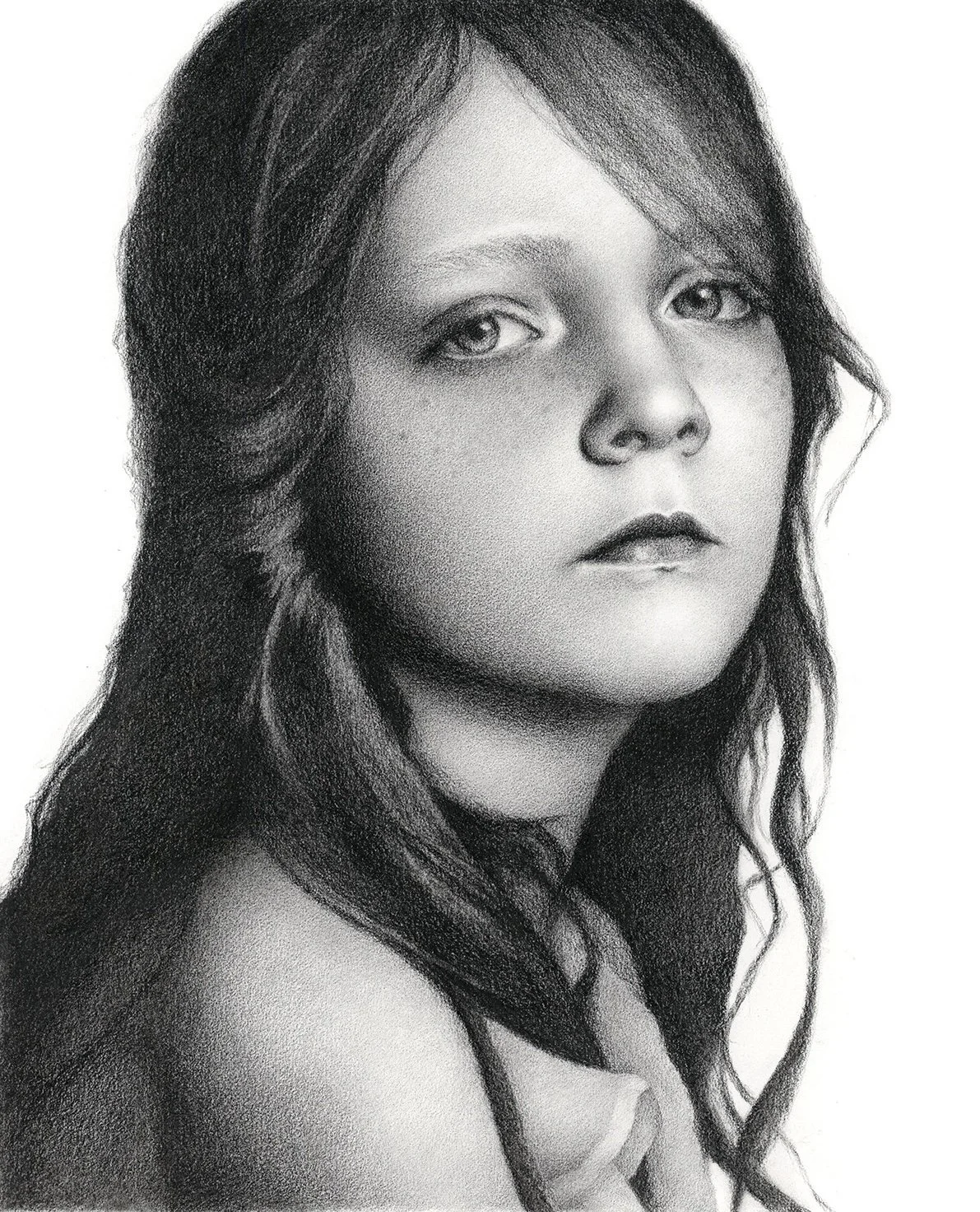 "SMILE!" (charcoal and carbon on paper)