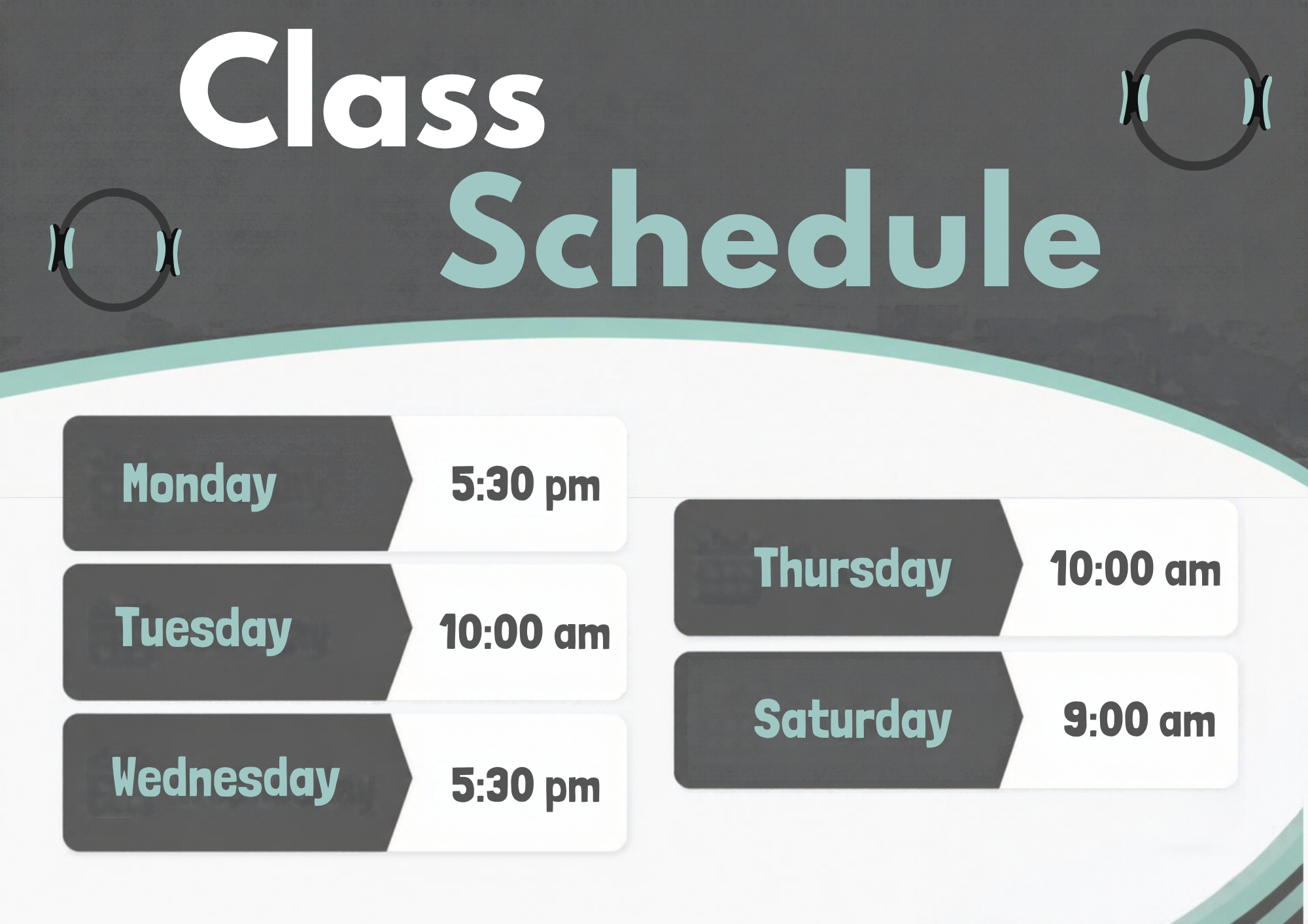 weekly class schedule