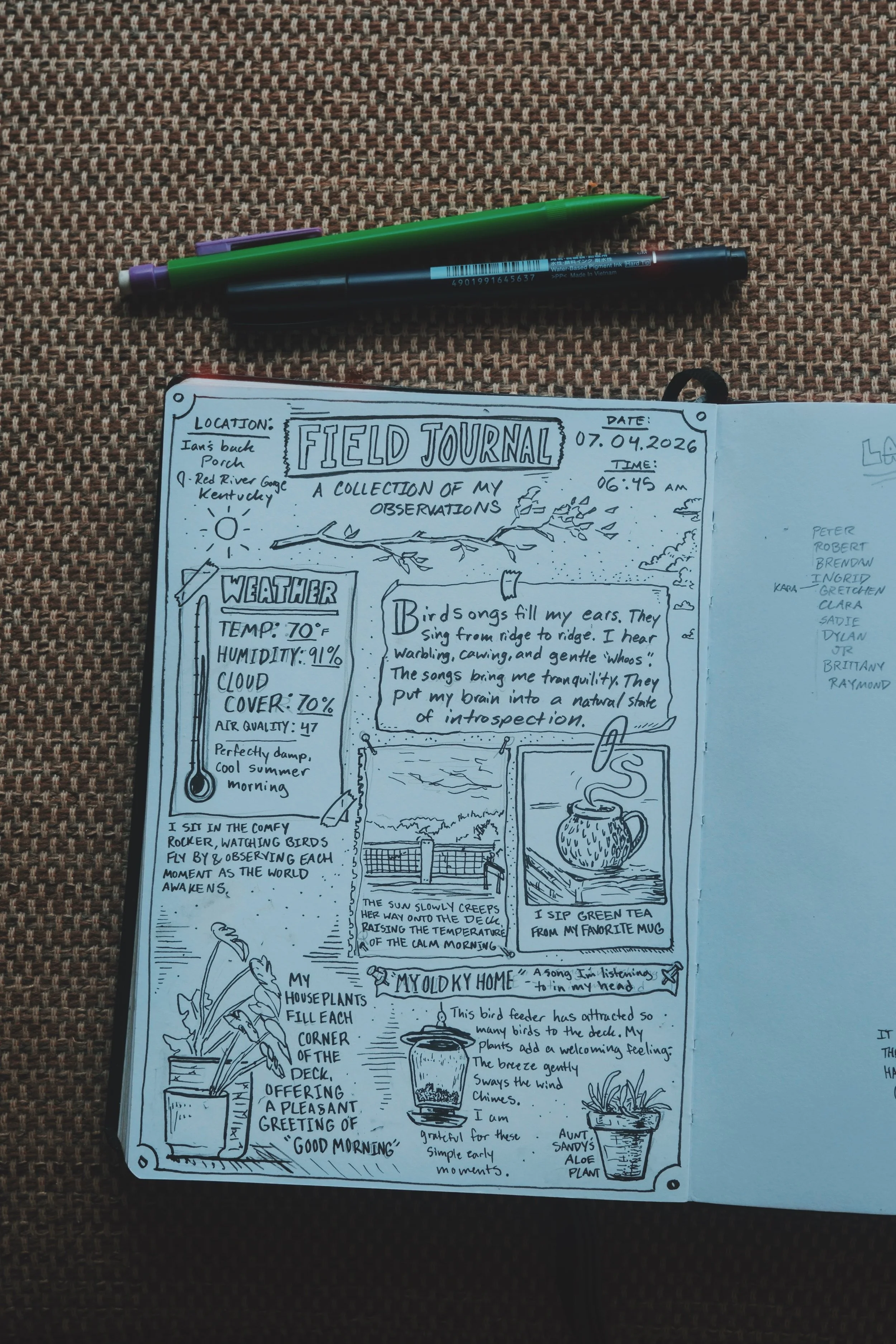 My documentation of a slow, thoughtful morning at my home studio in Red River Gorge, Kentucky