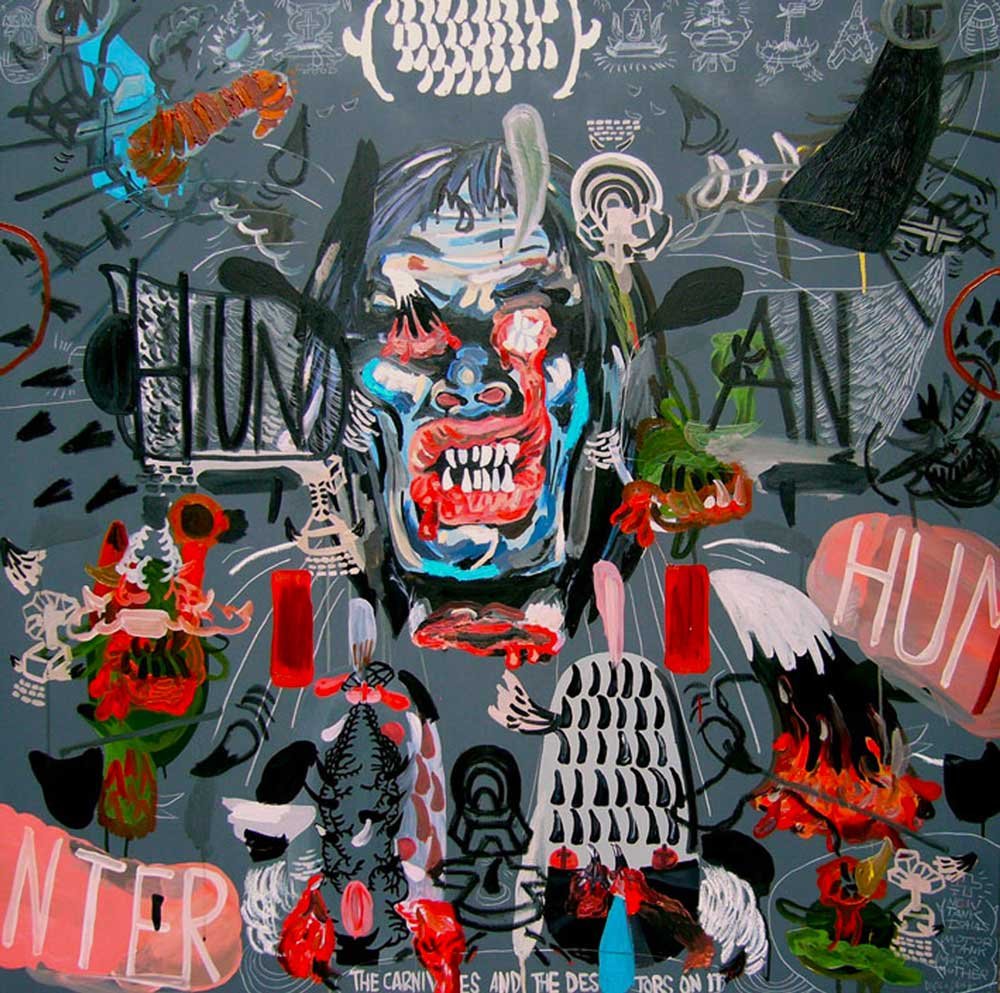 E)HUMAN-HUNTER.mixta-sobre--tela.130x130x4cm.2009..jpg