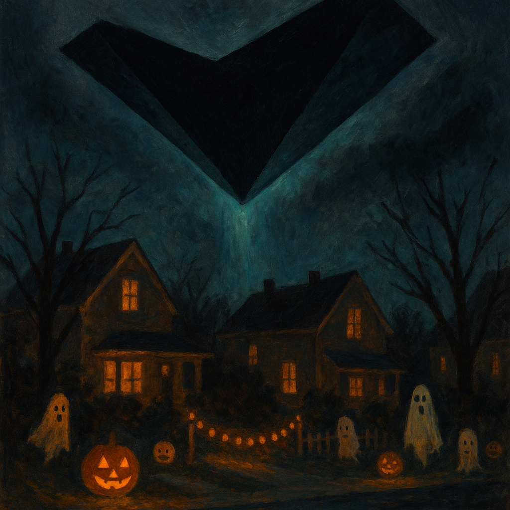 Did a V-Shaped UFO Glide Overhead on Halloween Night?