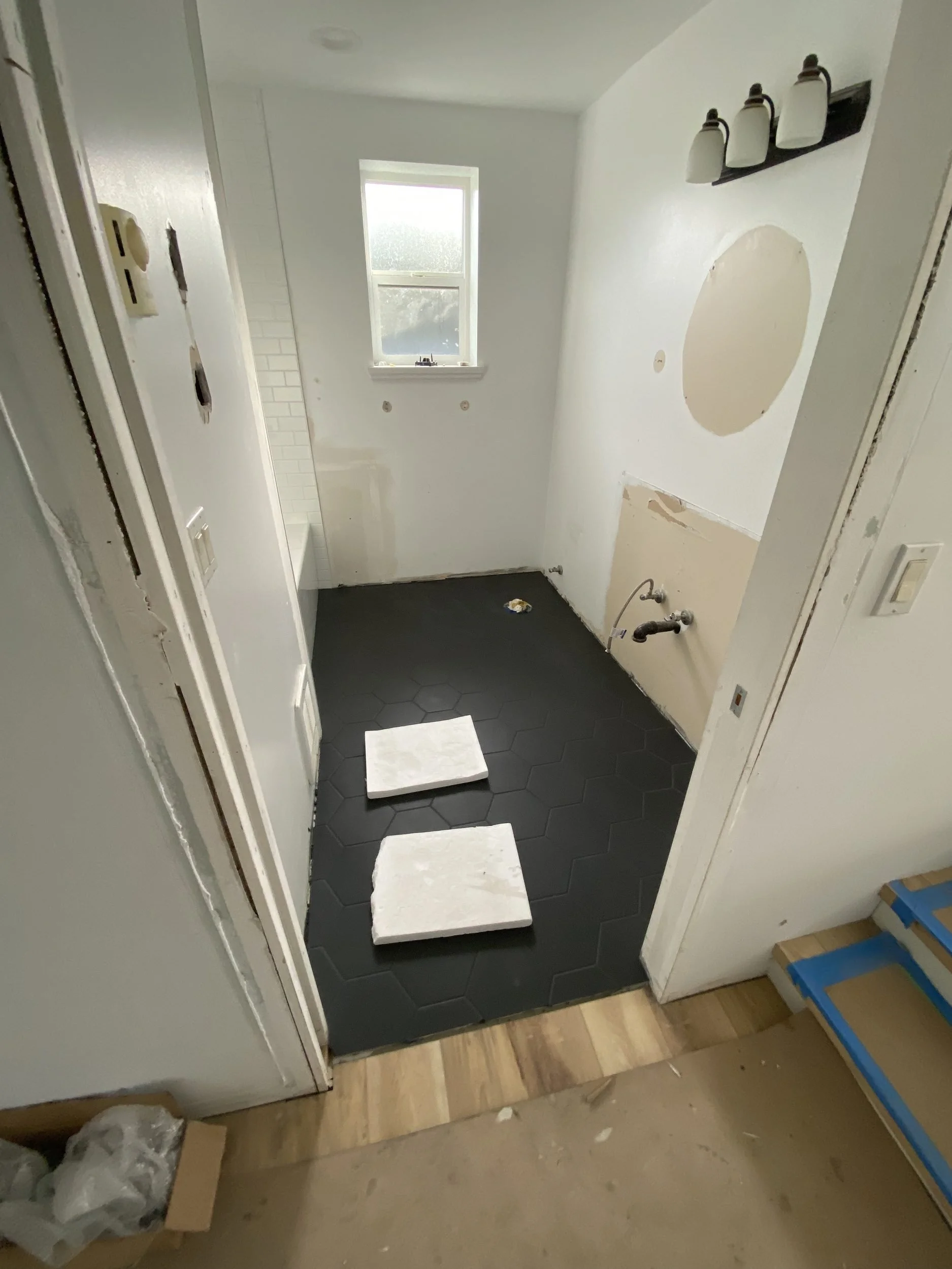 Bathroom stripped back for remodel