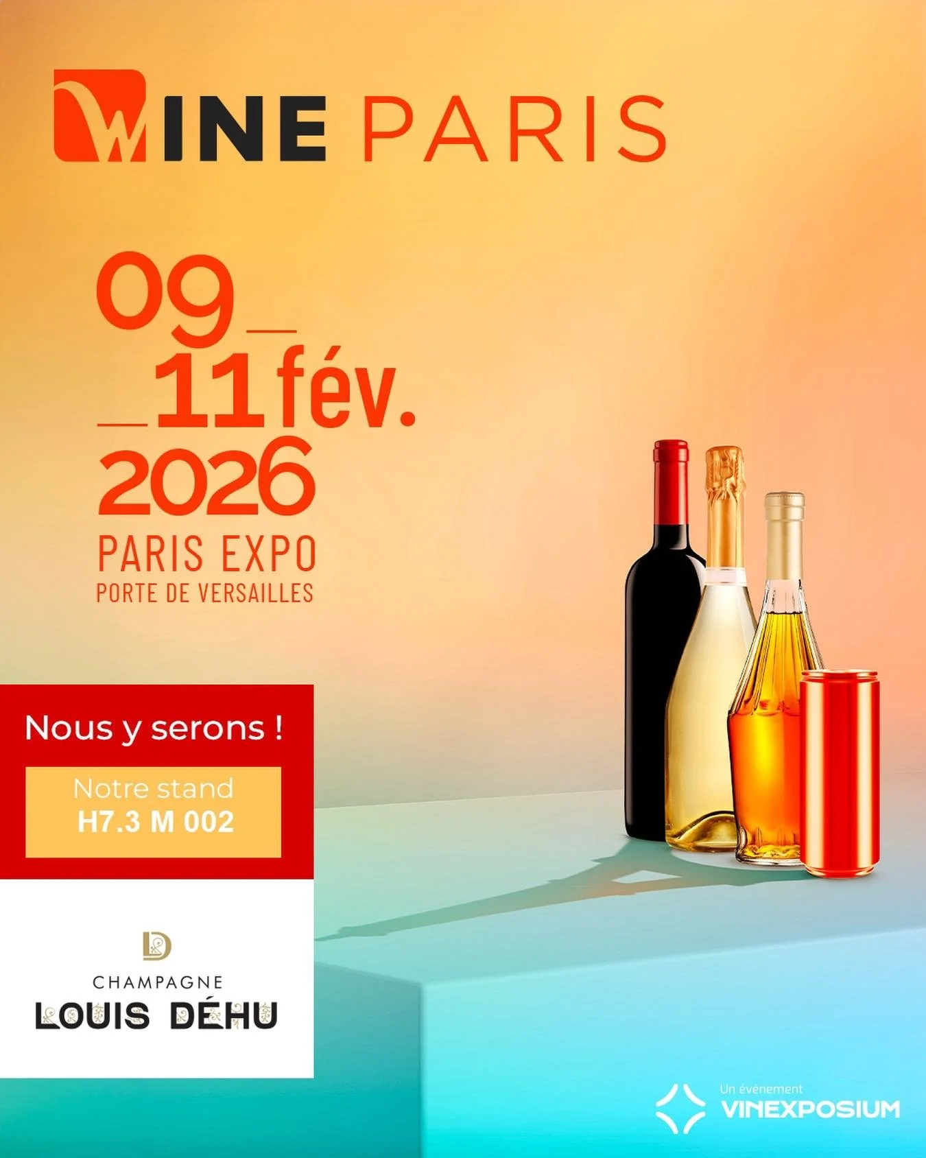 🍾 Wine Paris Vinexpo 2026

 I will once again be representing Champagne Louis D&eacute;hu, a family-owned winegrower Champagne house located in the heart of the Vall&eacute;e de la Marne.
 
📍 Stand H 7.3 M 002

 Fresh, fruit-forward Champagnes, awa
