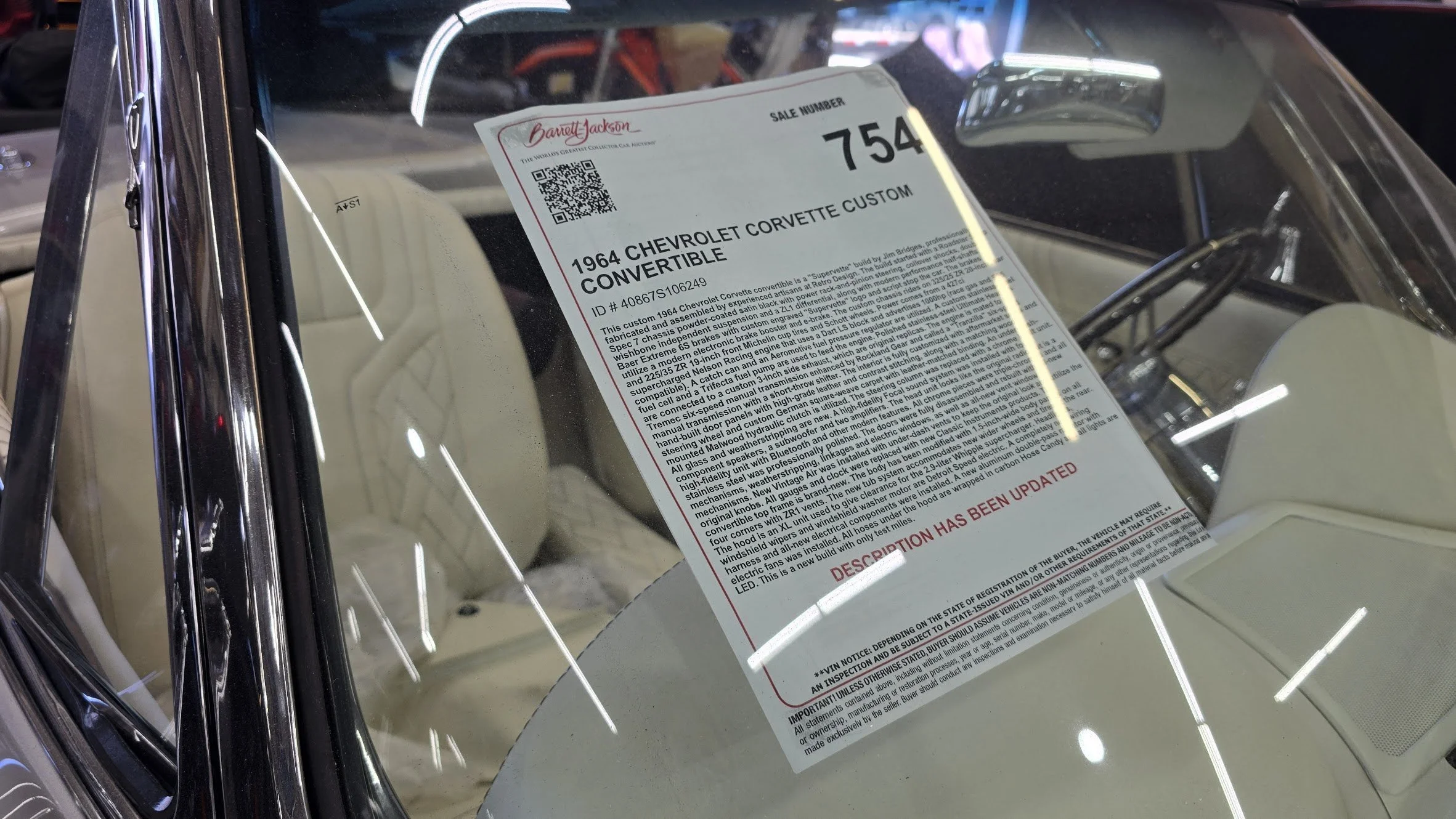 Barrett-Jackson Description of Lot 754