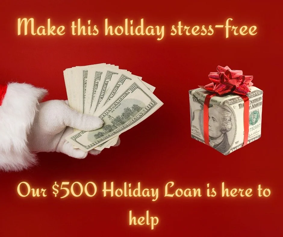 Holiday stress? Not on our watch 🎁 $500 loan = more giving, less stressing. Who&rsquo;s done shopping already? 🙋 #CityCU #holidayloanvibes