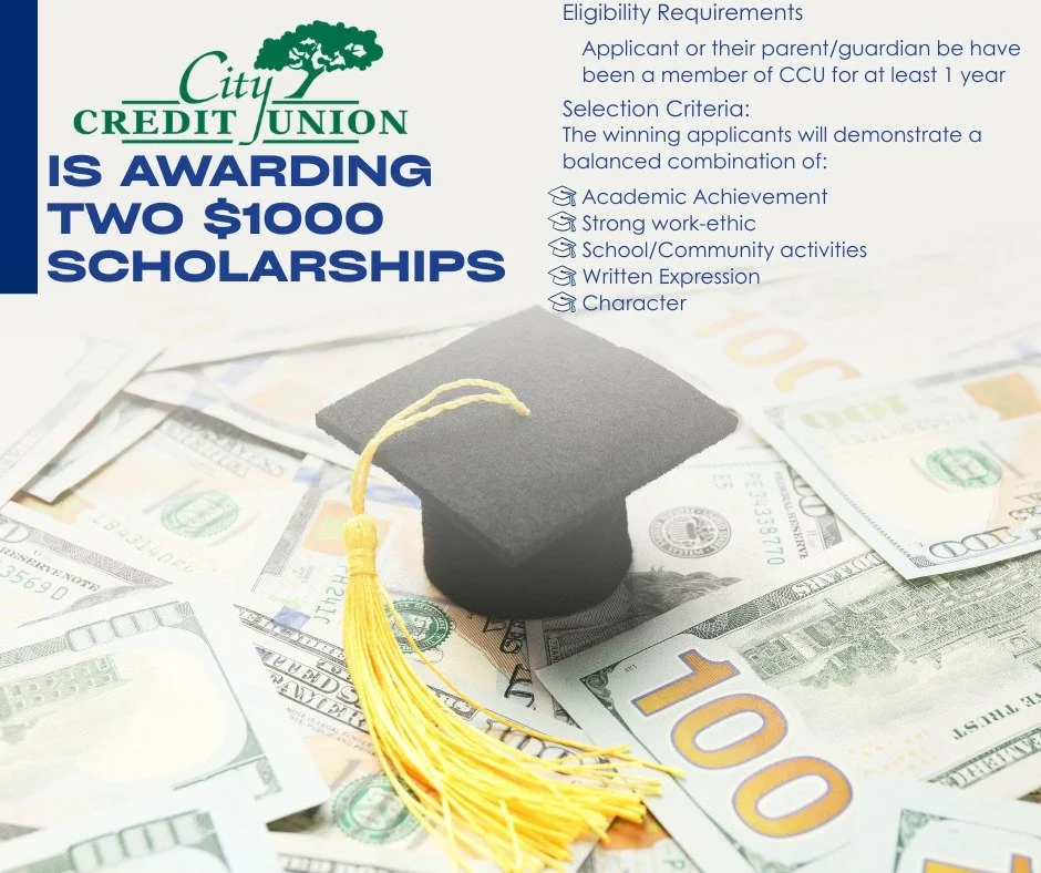 🎓 Big news! We&rsquo;re awarding TWO $1,000 scholarships! Apply online through our website today and invest in your future success.
 #CityCUScholarship #StudentSupport