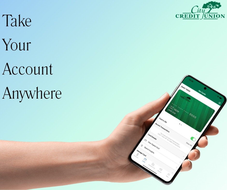 Your credit union is always in your pocket! 📱 With the City CU mobile app you can check balances, transfer money, and pay bills anytime. Easy, secure, and convenient. #MobileBanking #BankAnywhere