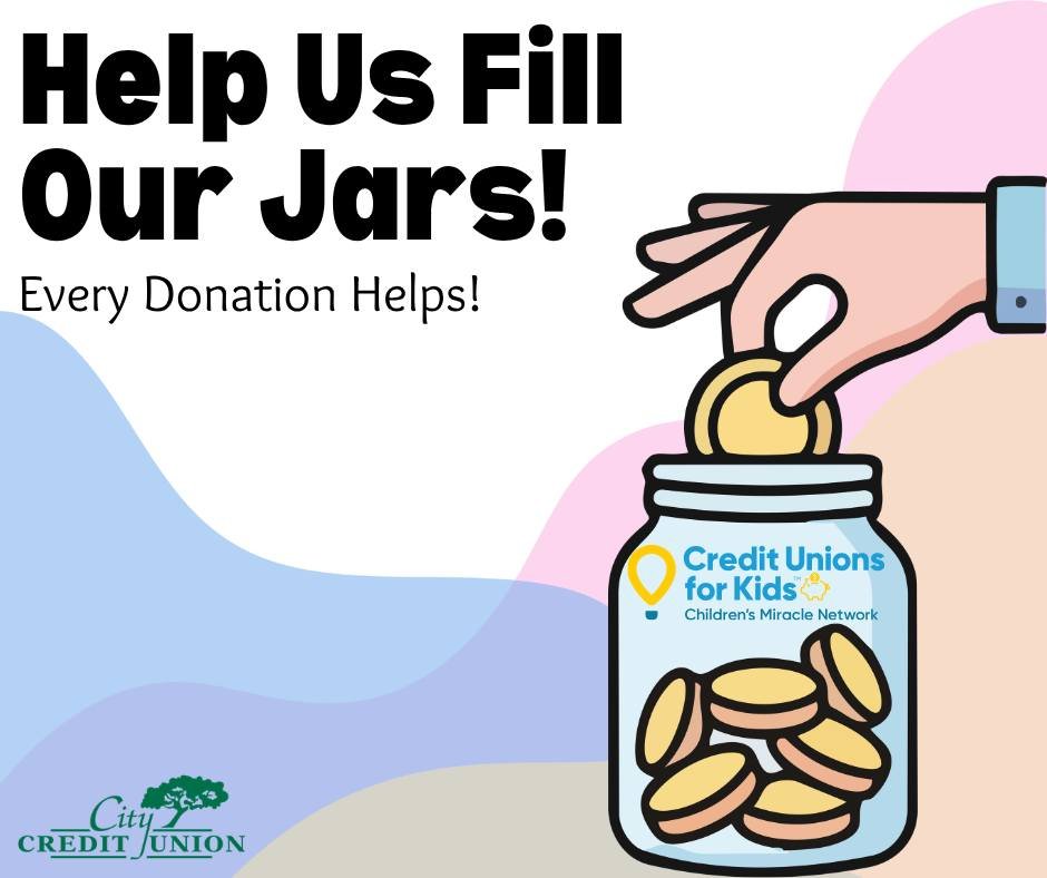 We&rsquo;re still collecting change for Children&rsquo;s Miracle Network Hospitals! Every donation helps kids receive life-saving care. 💛 #CreditUnionsForKids #ChildrensMiracleNetworkHospitals