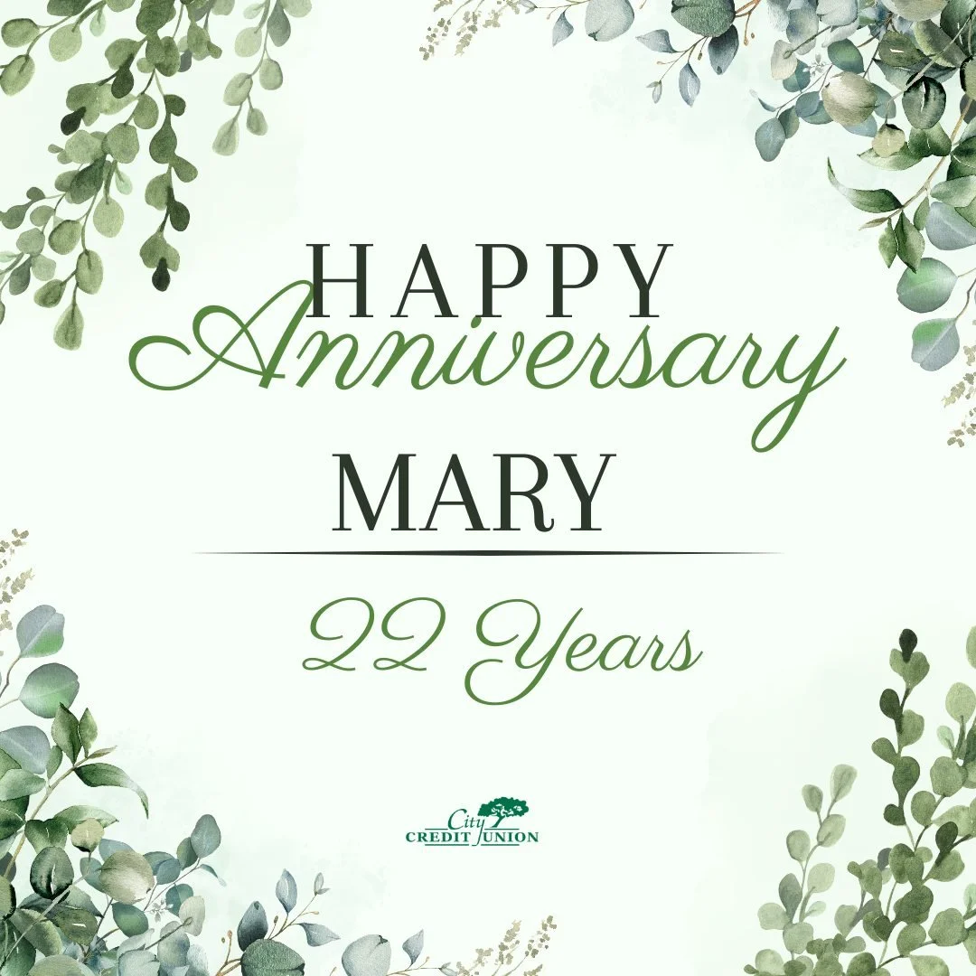🎉 Celebrating Mary, our Loan Officer, for 22 incredible years with City Credit Union! Thank you for your dedication to helping our members succeed. 💙 #TeamCityCU #Anniversary
