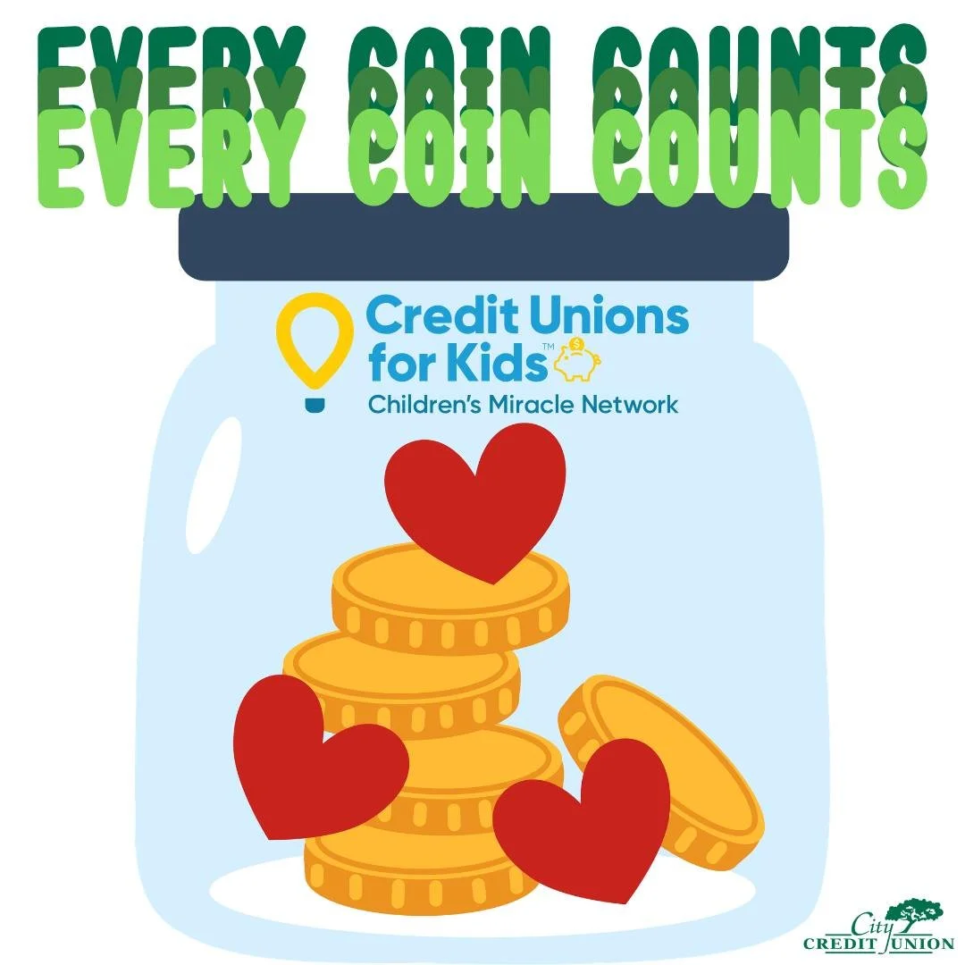 💛 We&rsquo;re still collecting change for Children&rsquo;s Miracle Network Hospitals! Stop by and donate &mdash; every little bit helps local kids in need. #CreditUnionsForKids