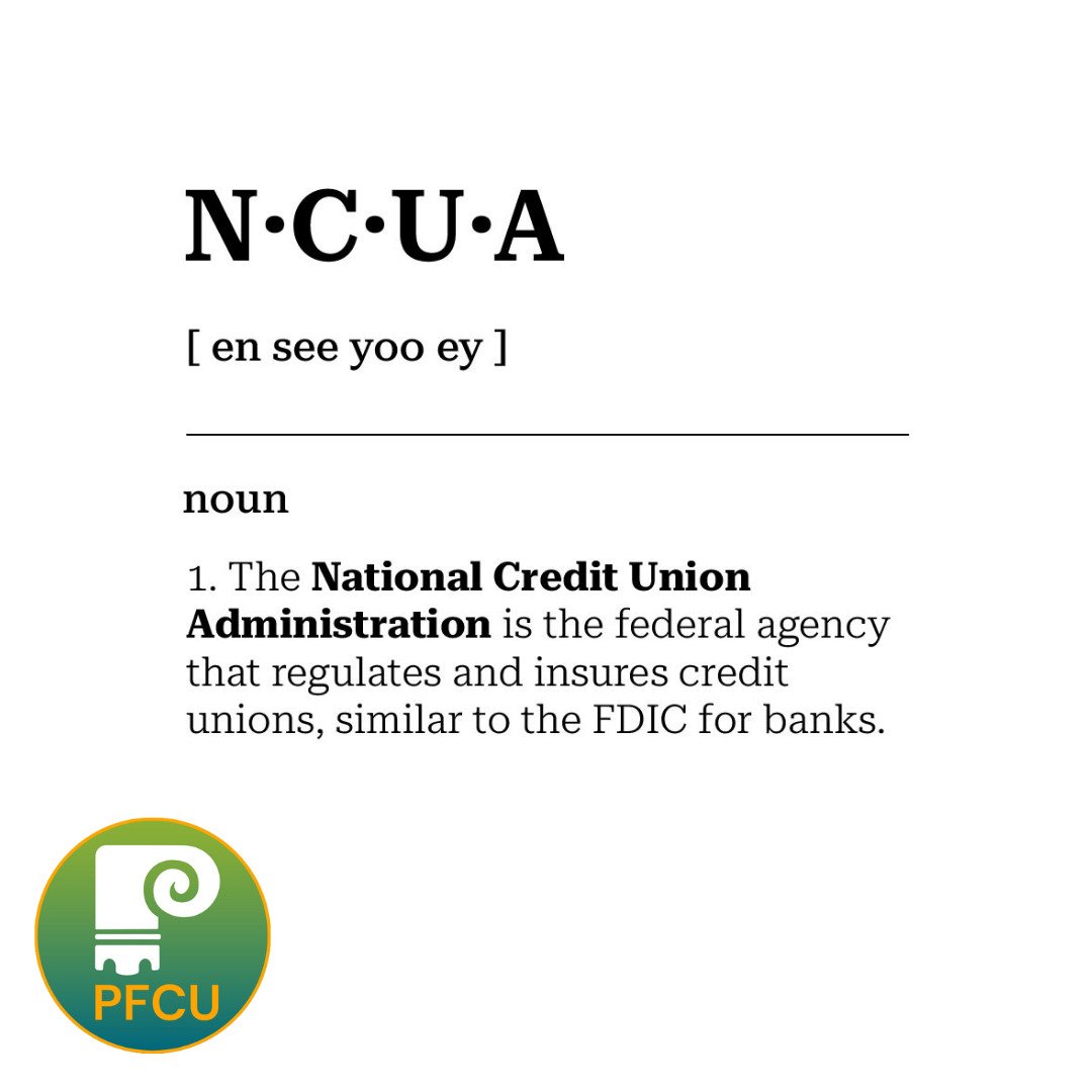 You've probably seen &quot;Insured by NCUA&quot; everywhere on our content. 
But what does this mean? 🤔

👉 It means that your deposits in our credit union are federally protected. In the event that something goes wrong, your money will be reimburse