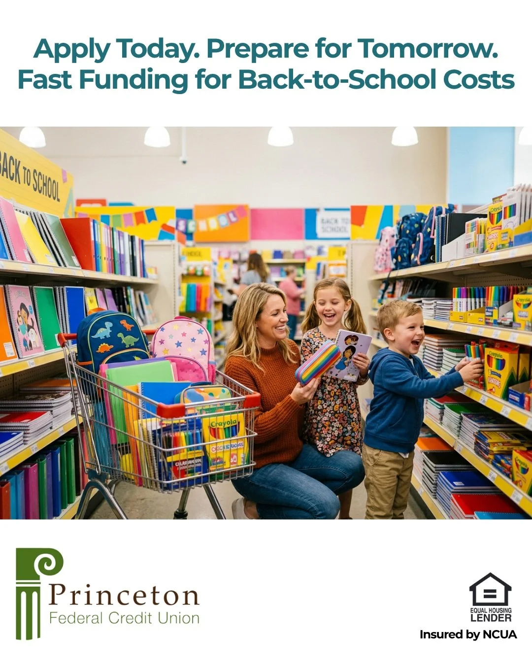 ✏️📒 Back-to-school expenses don't have to take the excitement out of a new school year.

Whether you're purchasing textbooks, laptops, supplies, or covering other education-related costs, Princeton Federal Credit Union is here to help students and f