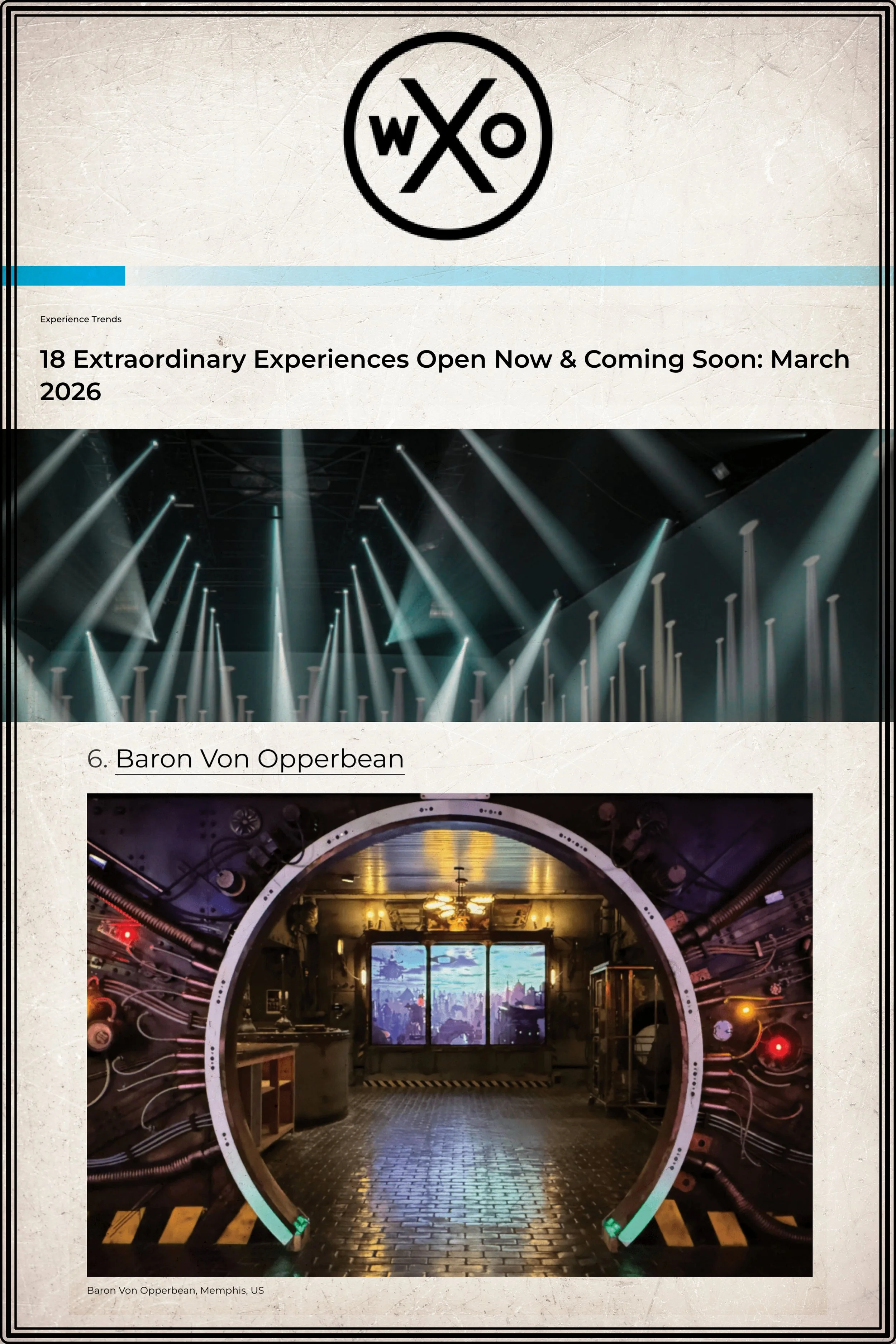 WorldXO: 18 Extraordinary Experiences Open Now &amp; Coming Soon: March 2026