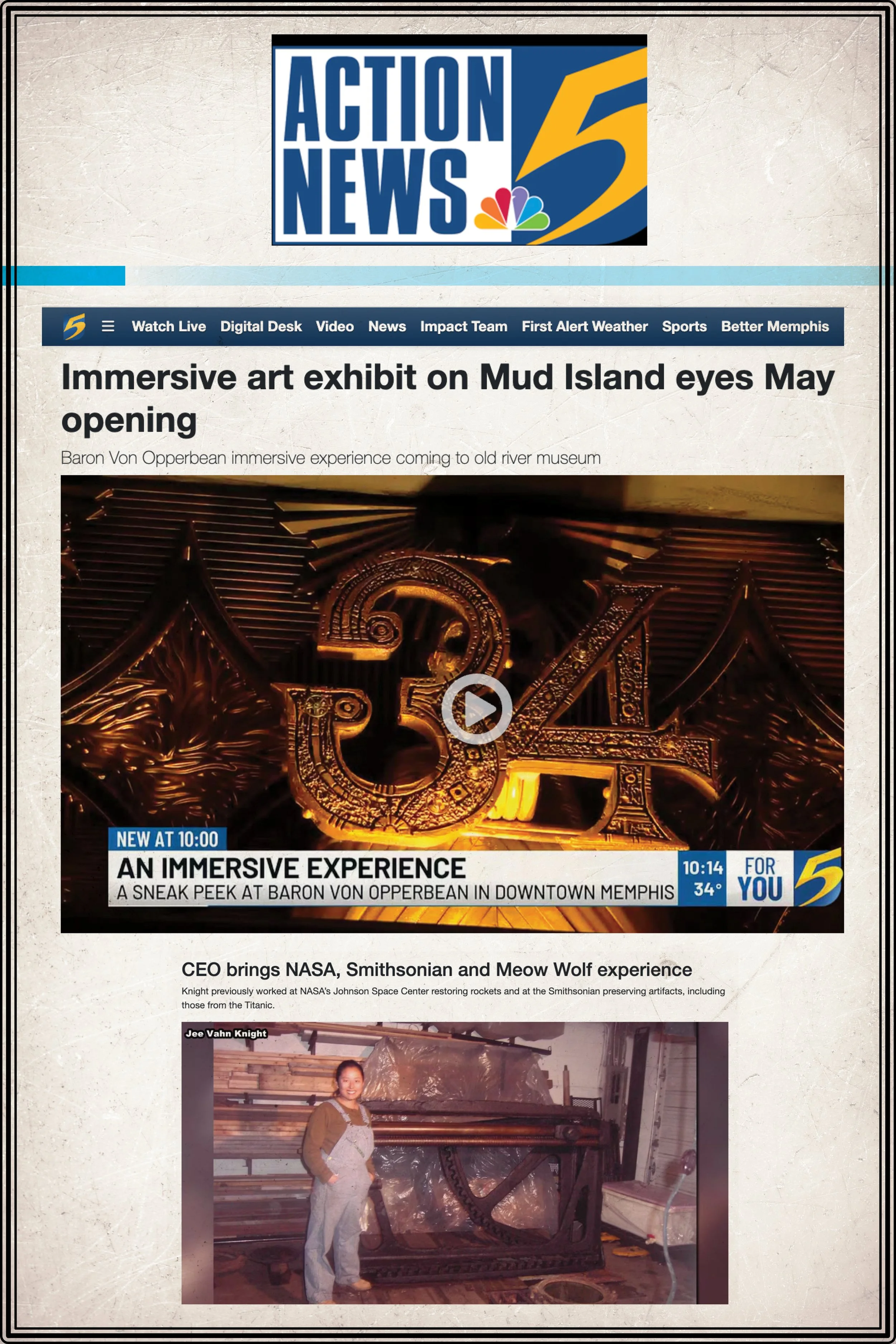 Action News 5: Immersive Art Exhibit on Mud Island Eyes May 1 Opening