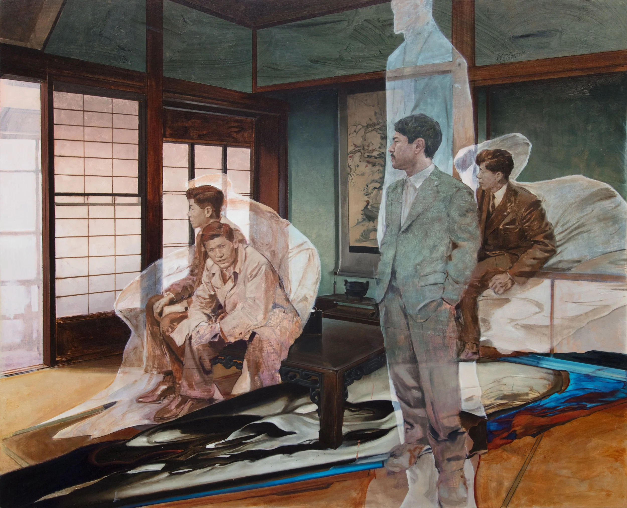 'Digital Ghosts', 2025, oil on canvas, 130x160cm