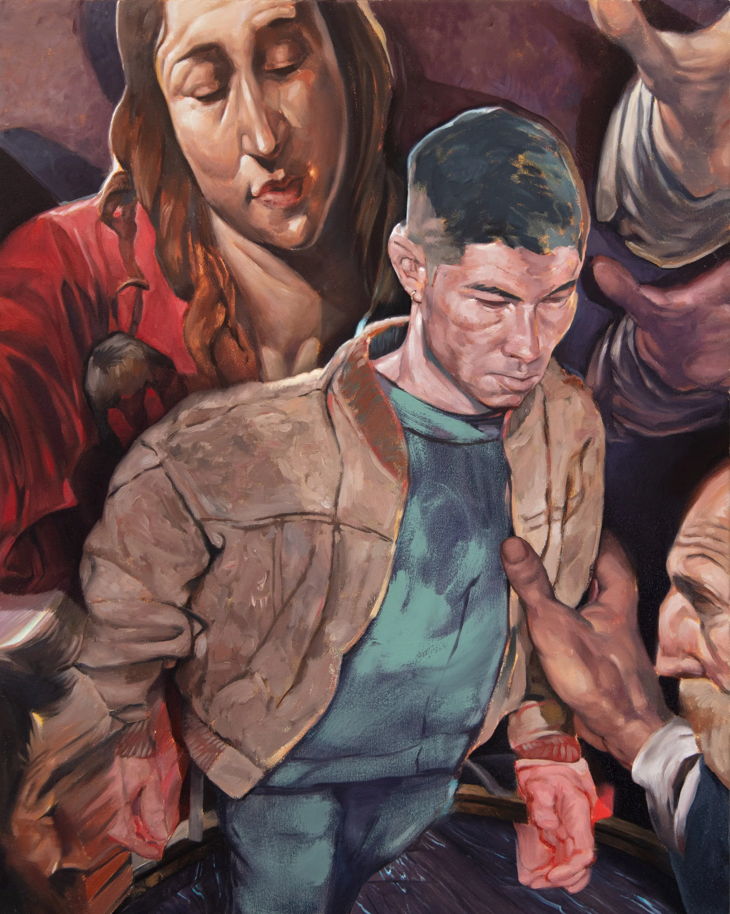 'The Embrace', 2025, oil on canvas, 75x60cm