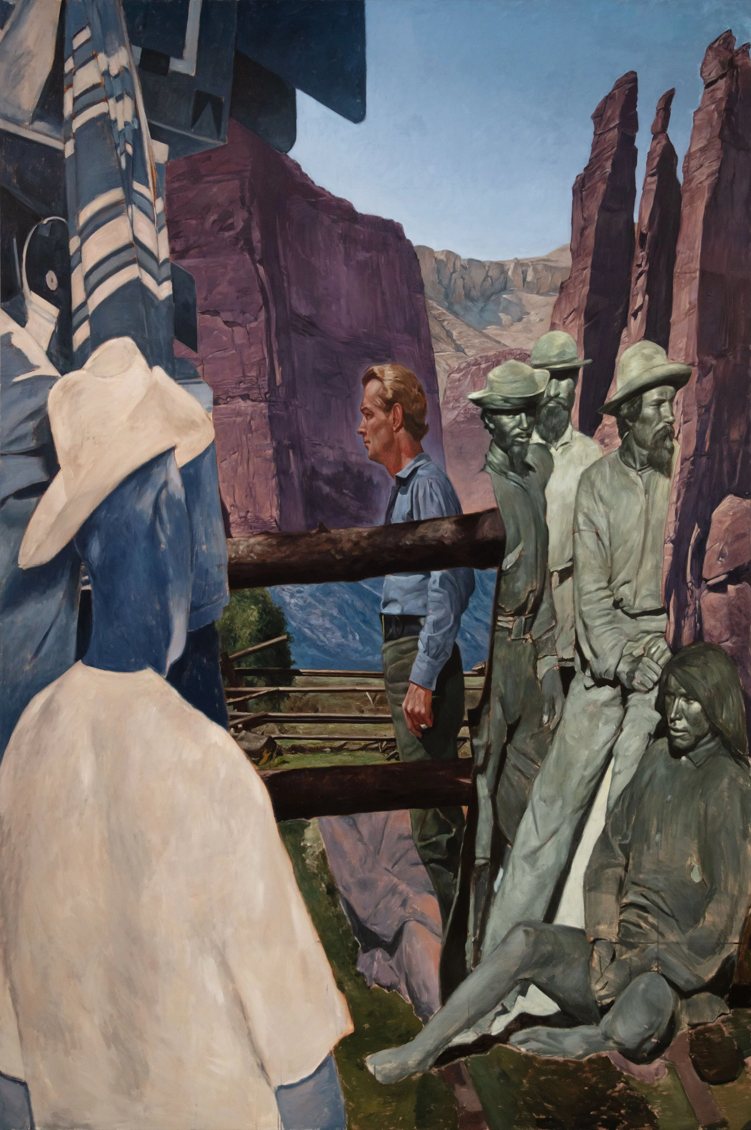 ’Mise-en-scène at Canyon de Chelly’, oil on canvas, 240x160cm