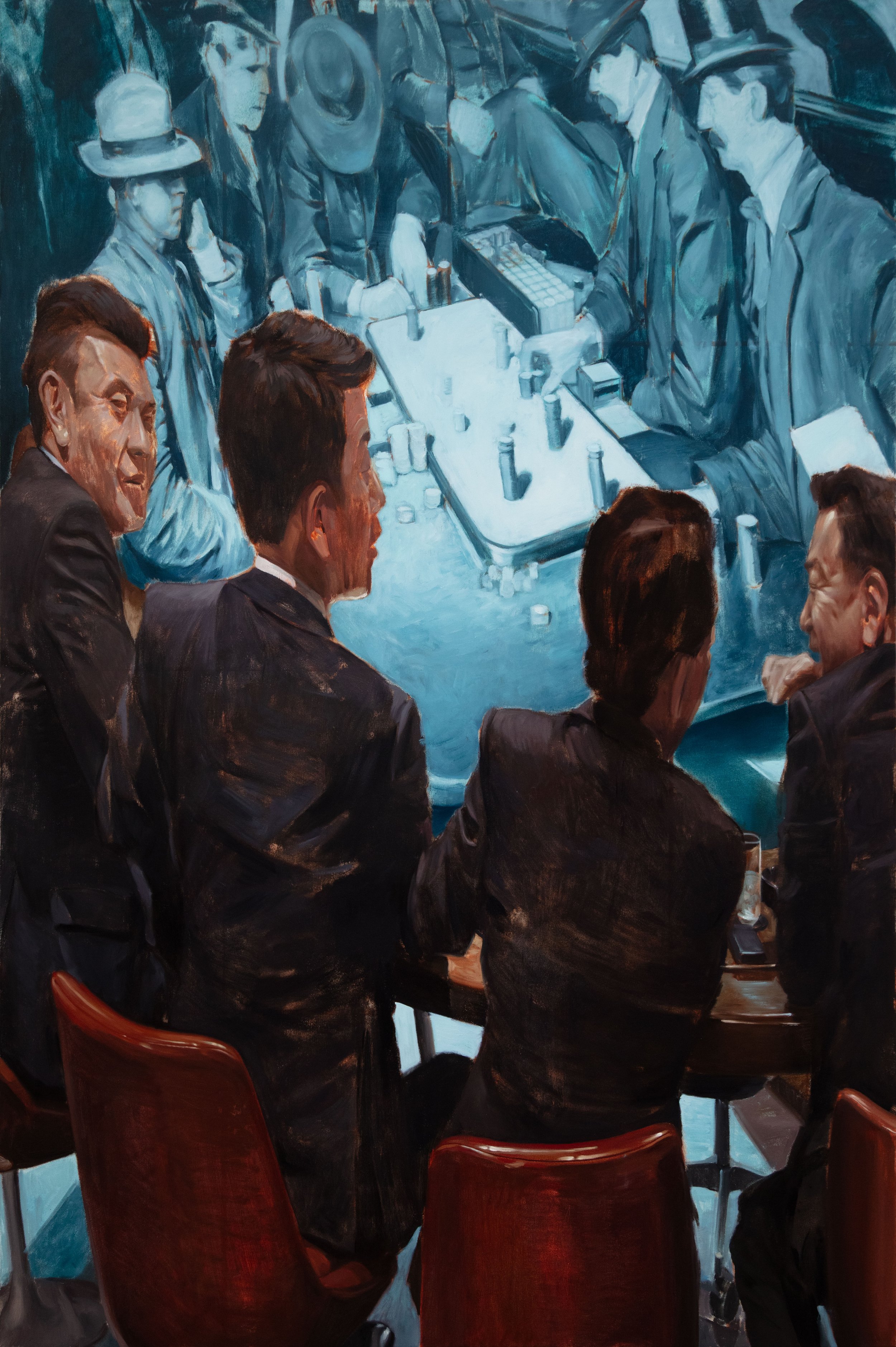 'Punters at Tiger Alley', oil on canvas, 165x110cm