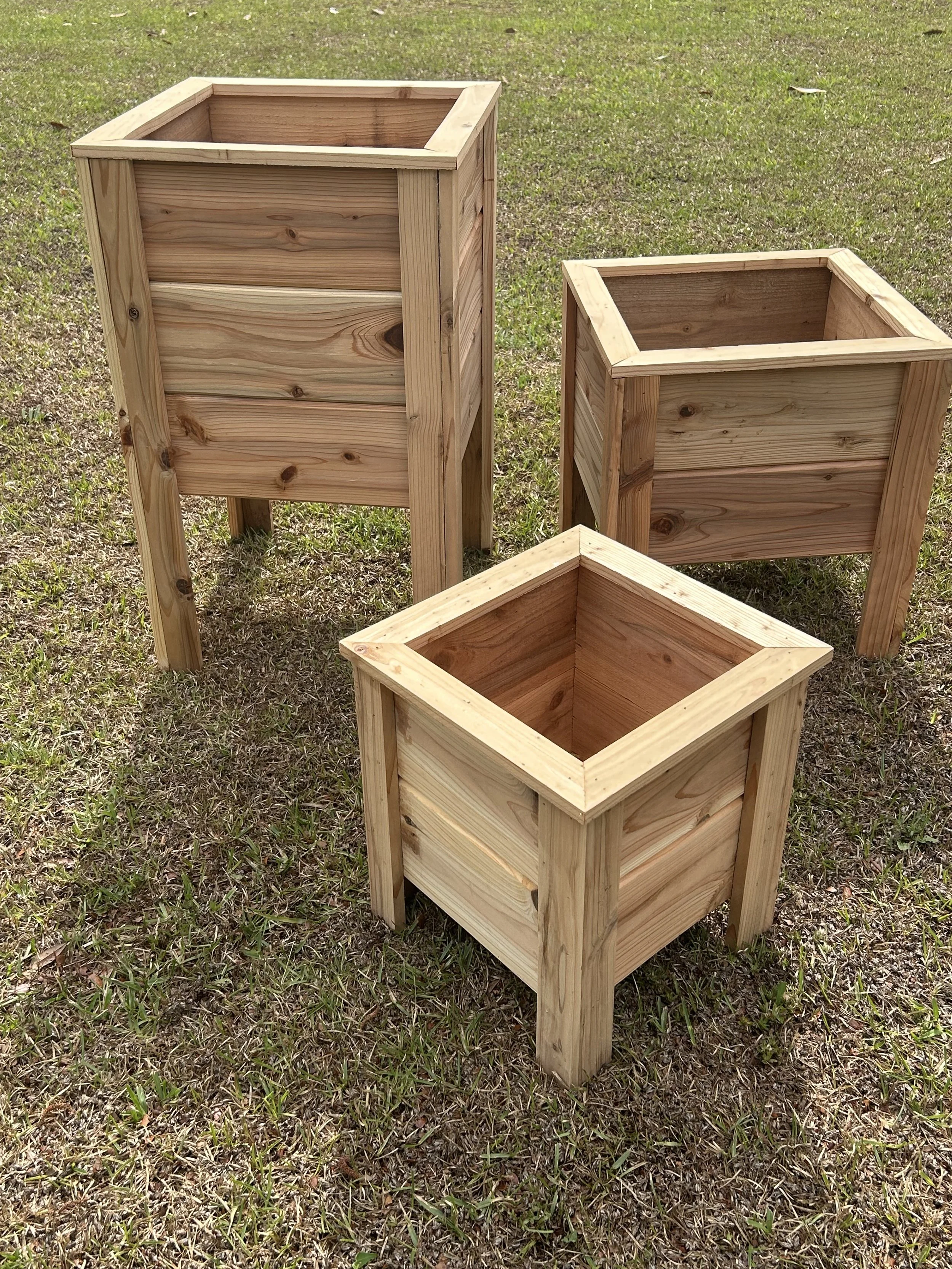 Elavated Cedar Planter Box Trio