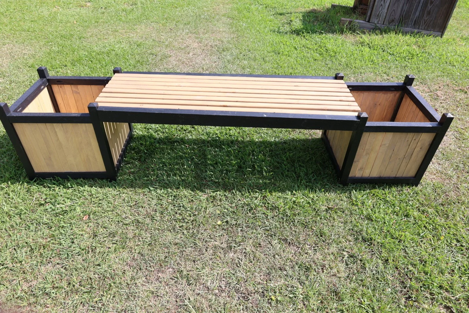 Double planter box bench