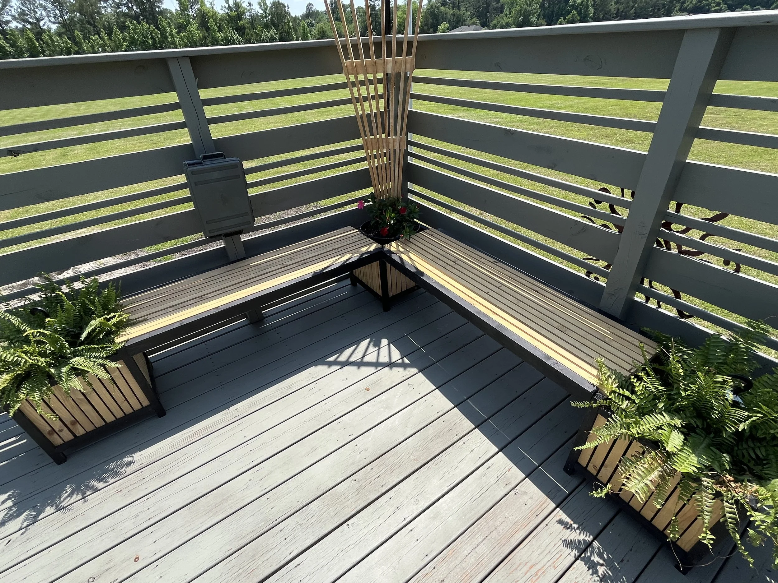  triple planter box bench