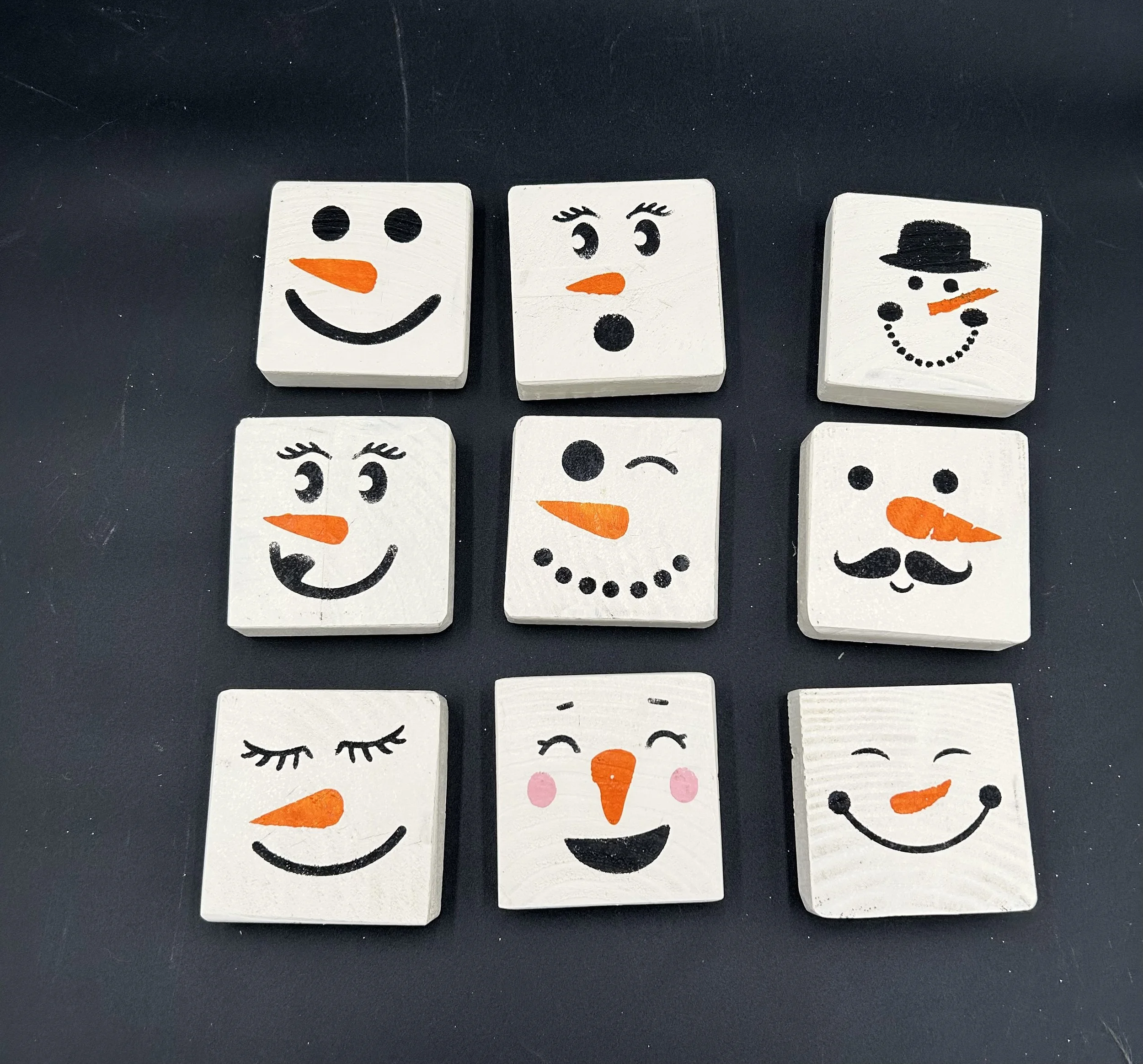 Square Double-Sided Snowman Shelf Sitter