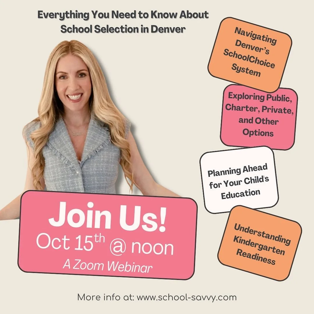 🌟Our September workshop sold out, so we&rsquo;re adding one more opportunity to learn everything you need to know about DPS SchoolChoice! 🌟

School Savvy Presents: Everything you need to know about School Selection in Denver 🍎

 📅 Date: Wednesday