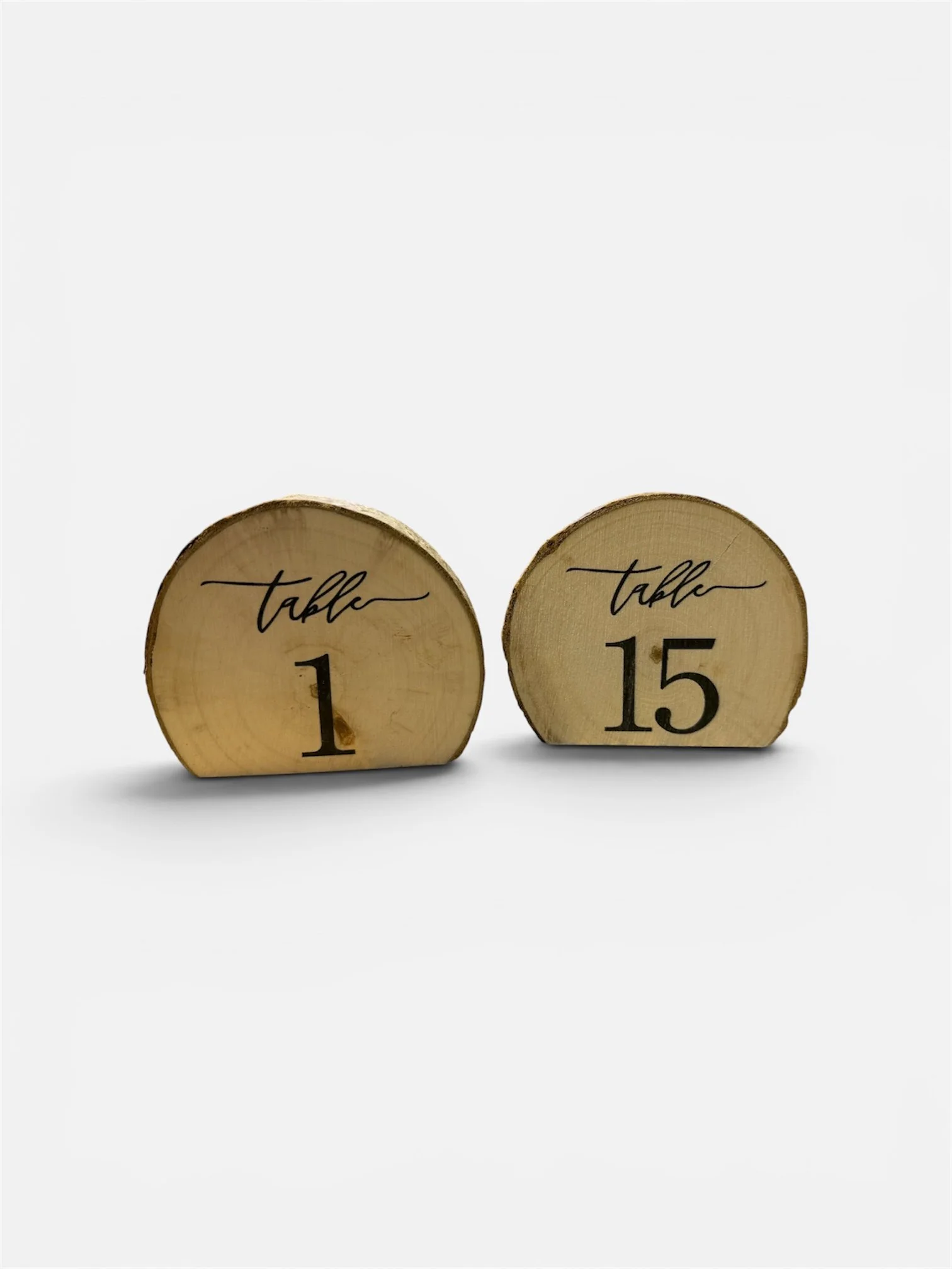 Wood slice table numbers