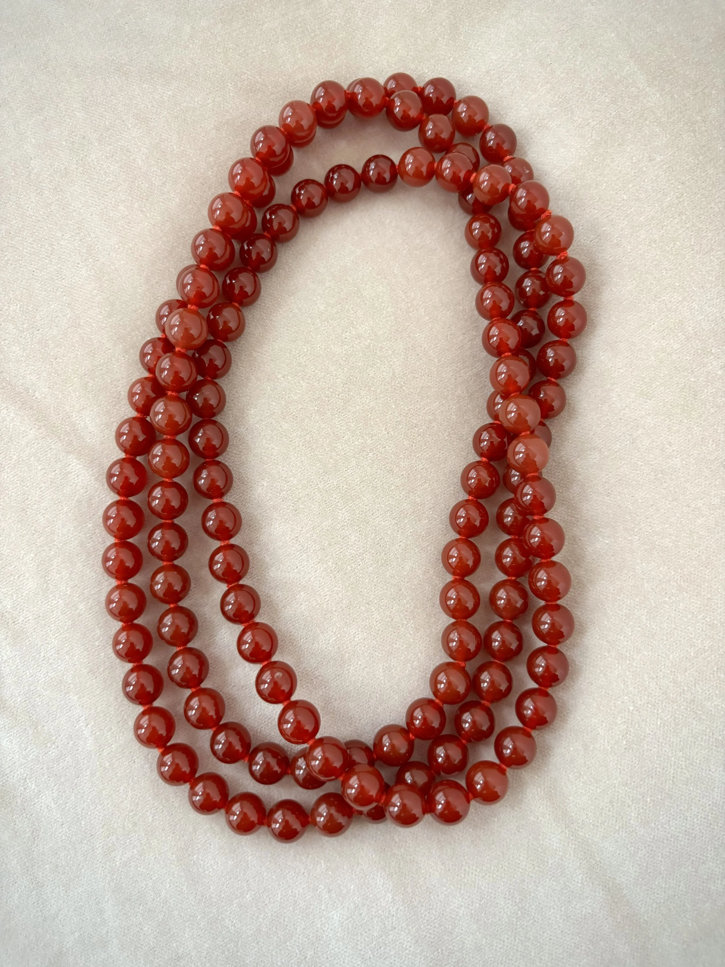 Red Carnelian Beaded Necklace