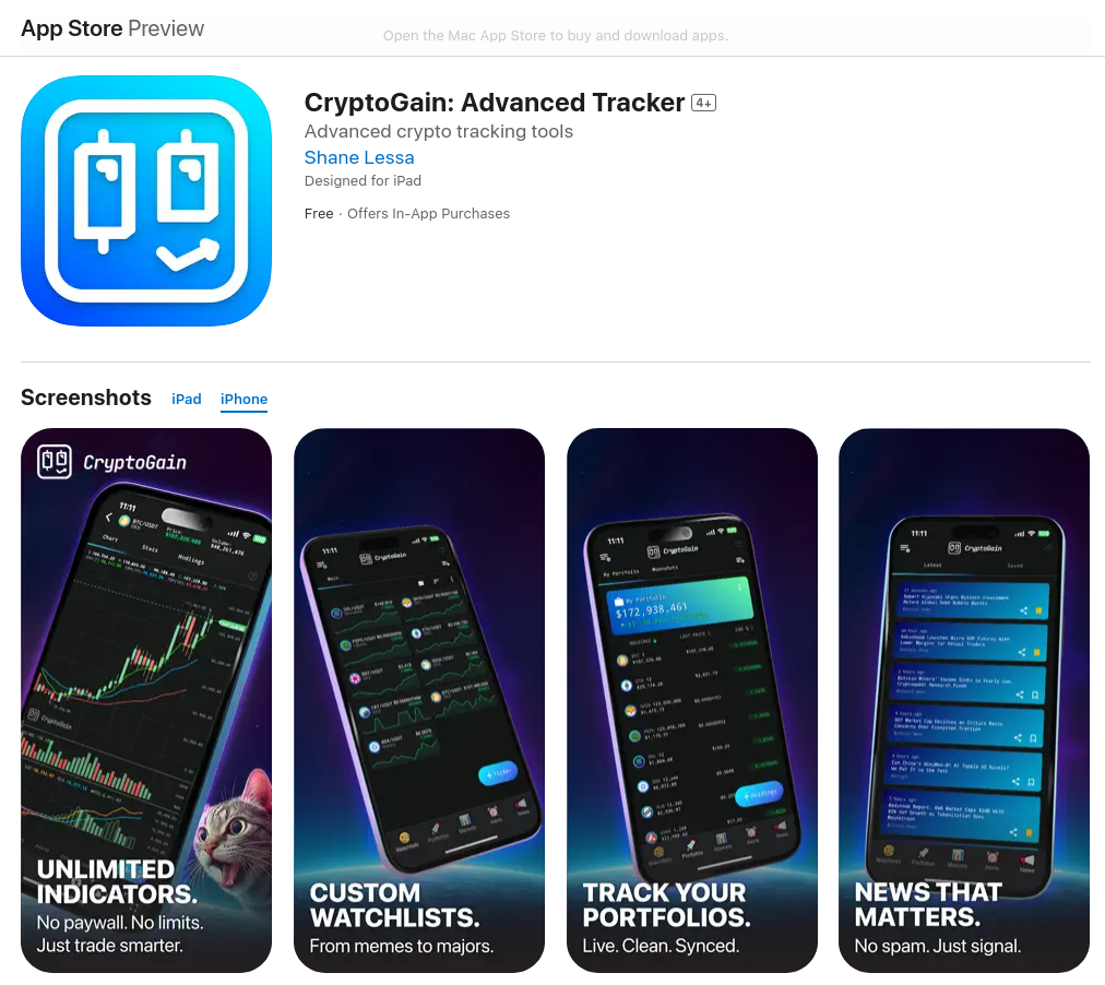 CryptoGain for iOS: Finally Breaking Apple's Walled Garden
