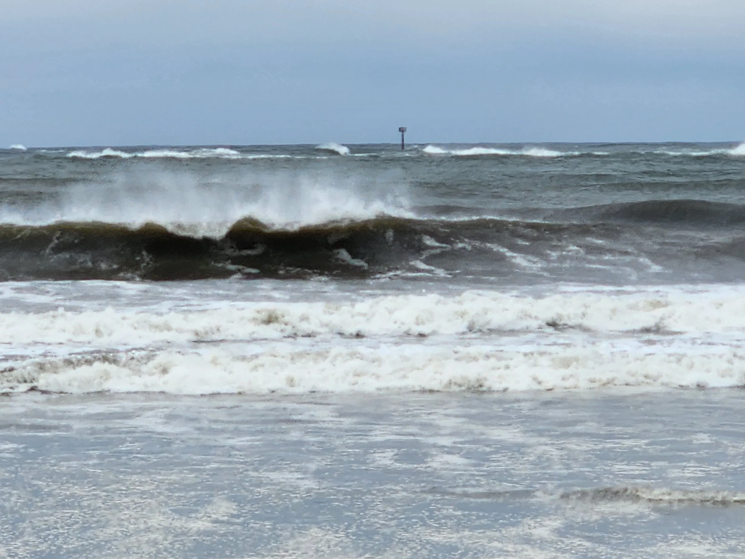 Beach with crashing waves