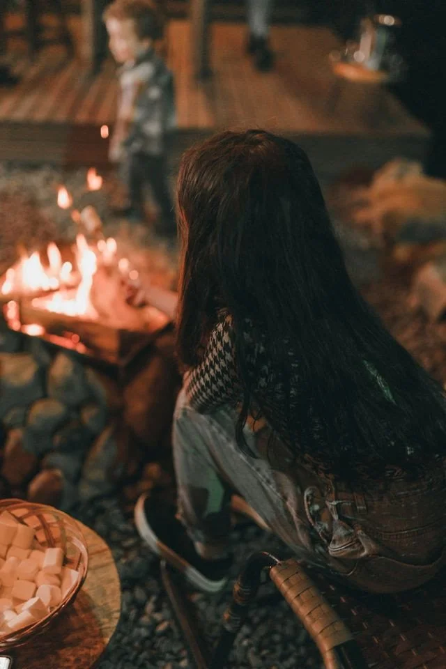 People by a campfire