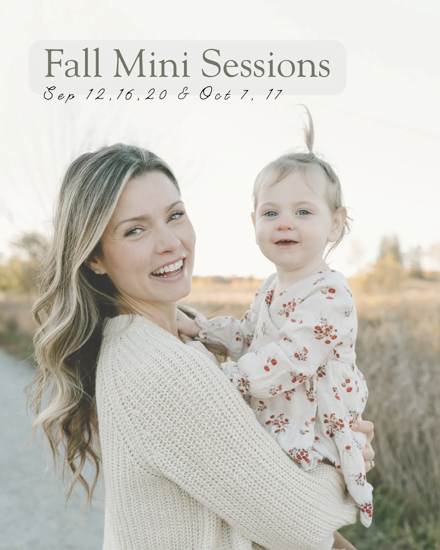 Fall Mini Sessions are here! 🍂

&bull; September 12, 16 &amp; 20
&bull; October 7 &amp; 17
&bull; Whitby 
&bull; 25 minute session
&bull; 25 edited images
&bull; $295

I know it&rsquo;s hard to think about cooler weather and all things fall, when it