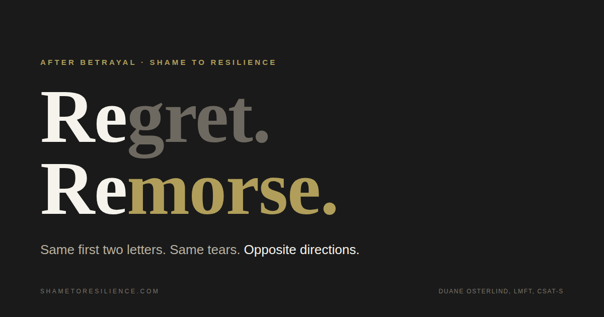 Regret vs. Remorse After Cheating: How to Tell Which One You're Actually Seeing